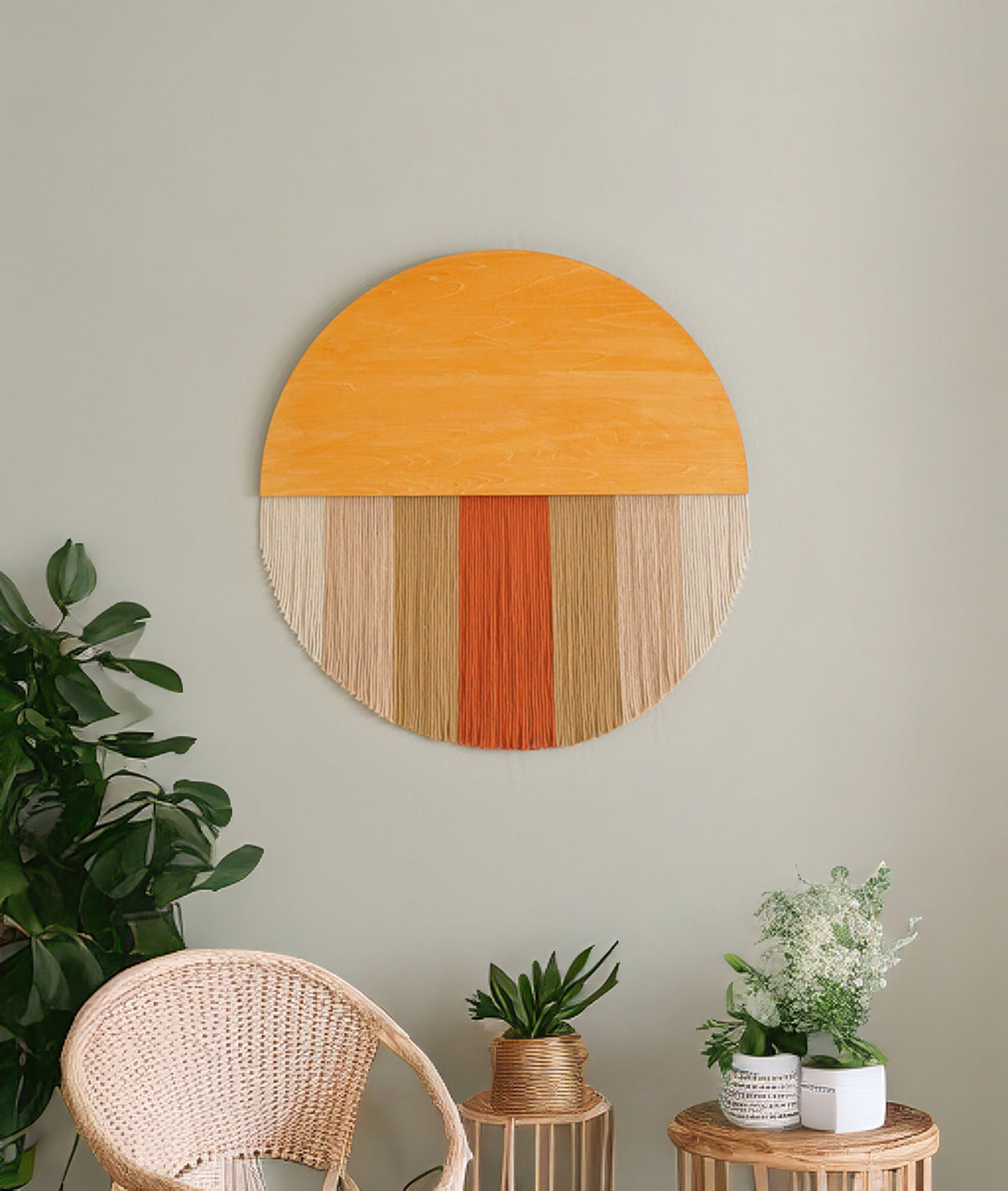 Lunar Memory Wall Hanging round wall decor for handmade macrame art V07
