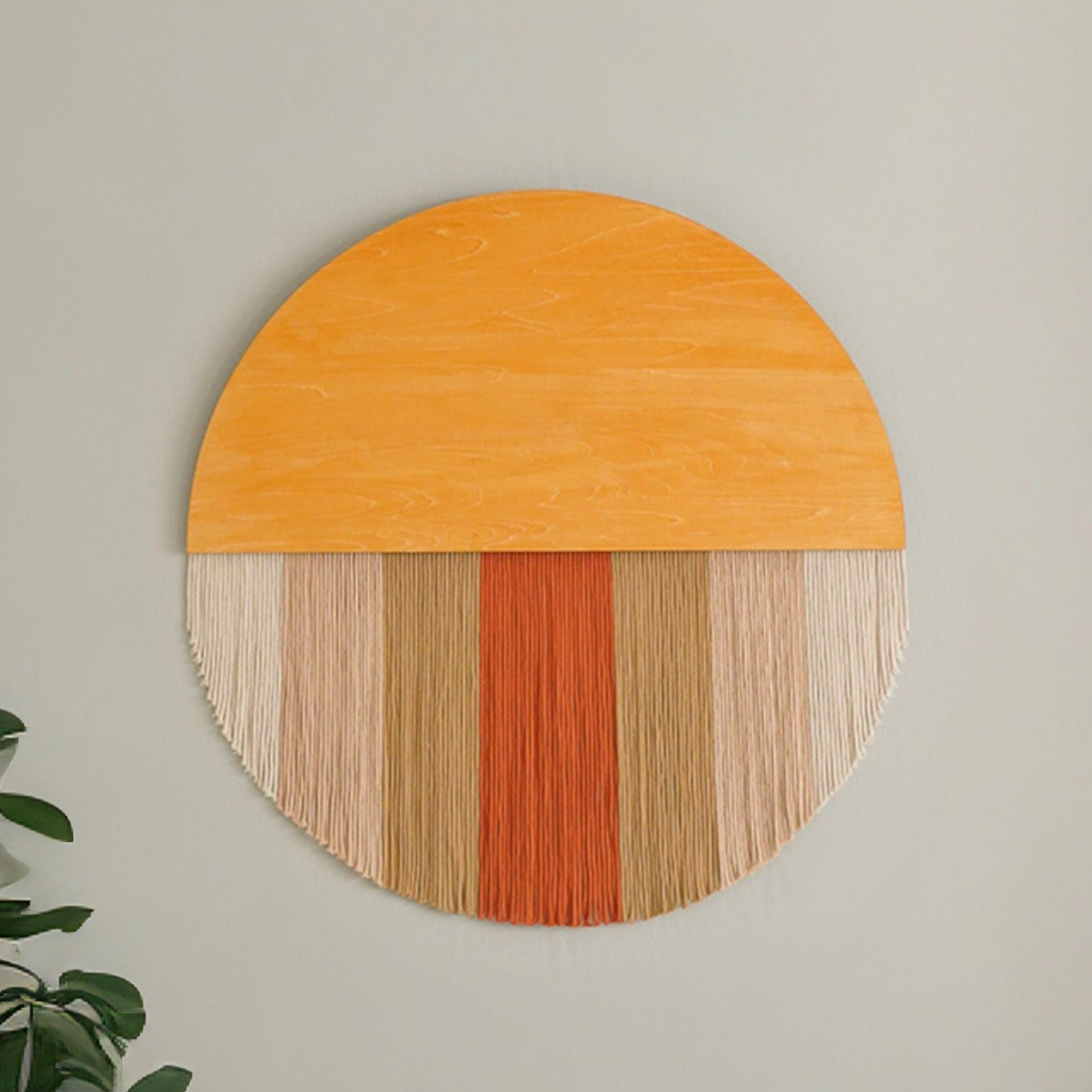 Macrame Round Fiber Wall Art for Unique Home Decor