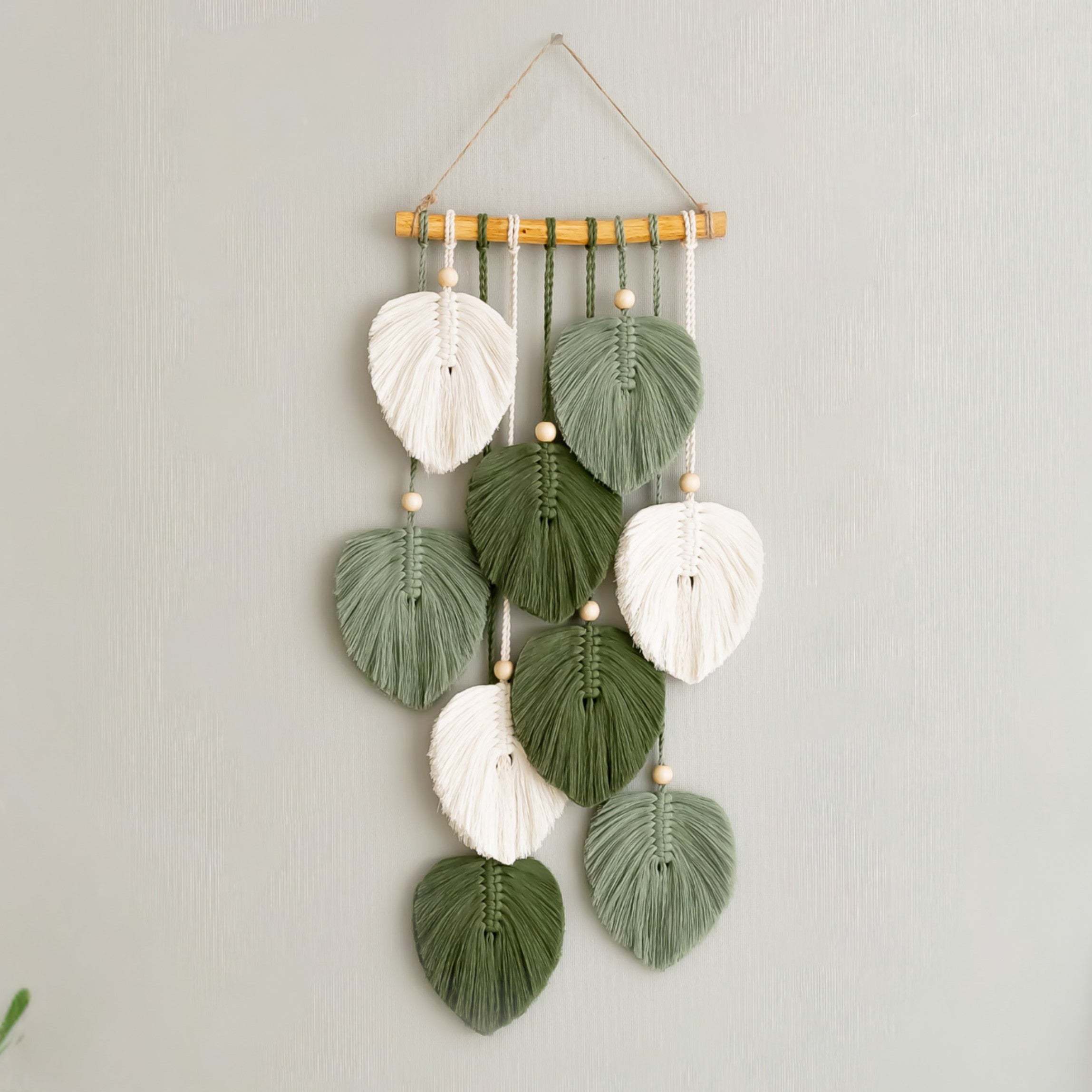 Macrame Leaves Wall Art for Farmhouse Home Decor