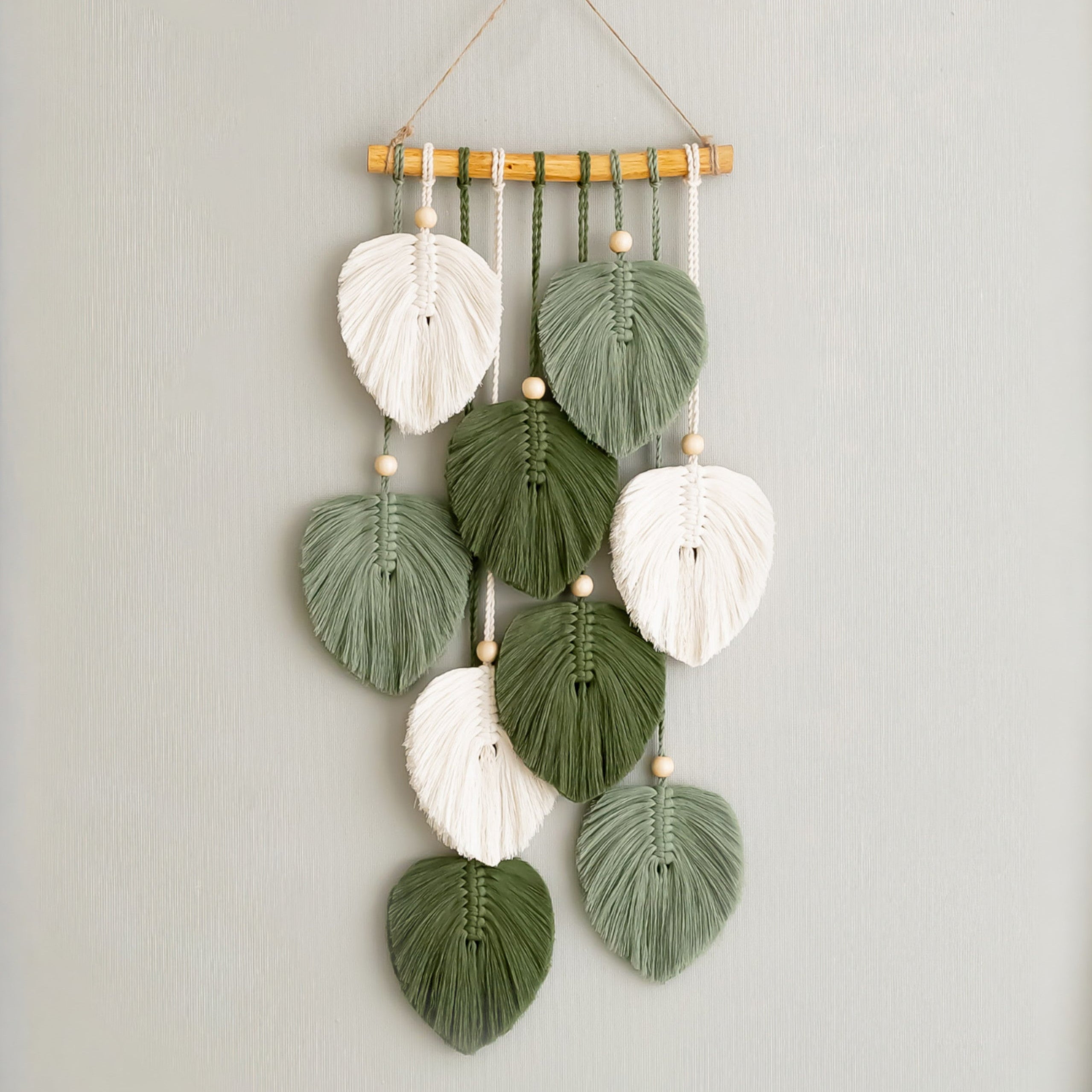 Boho Wall Decor - Cotton Macrame Leaf Wall Hanging L40