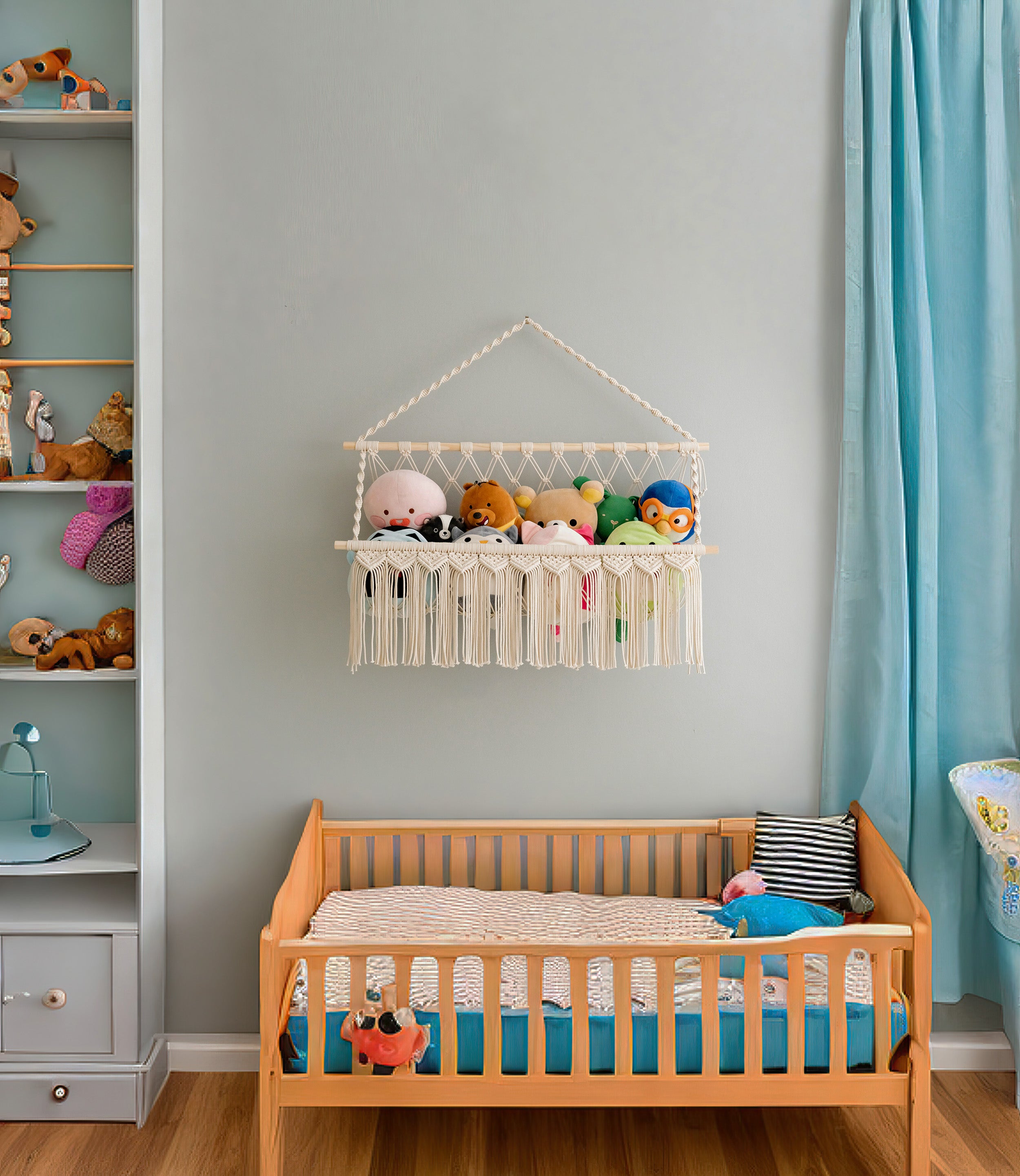 Macrame Toy Storage Hammock for Toy Hammock and Plush Net I65