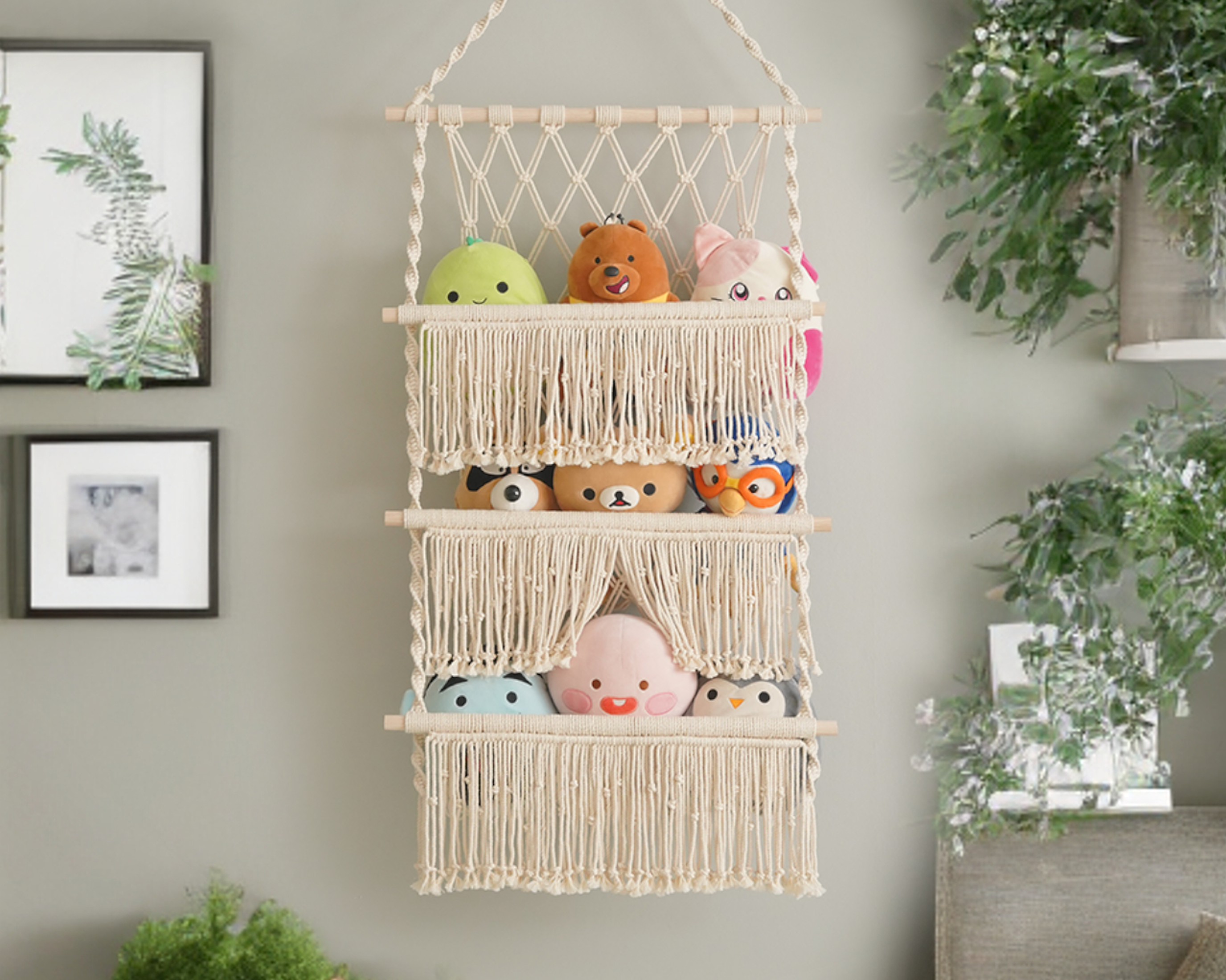 Toy Hammock - Macrame Hanging Toy Storage Organizer H72