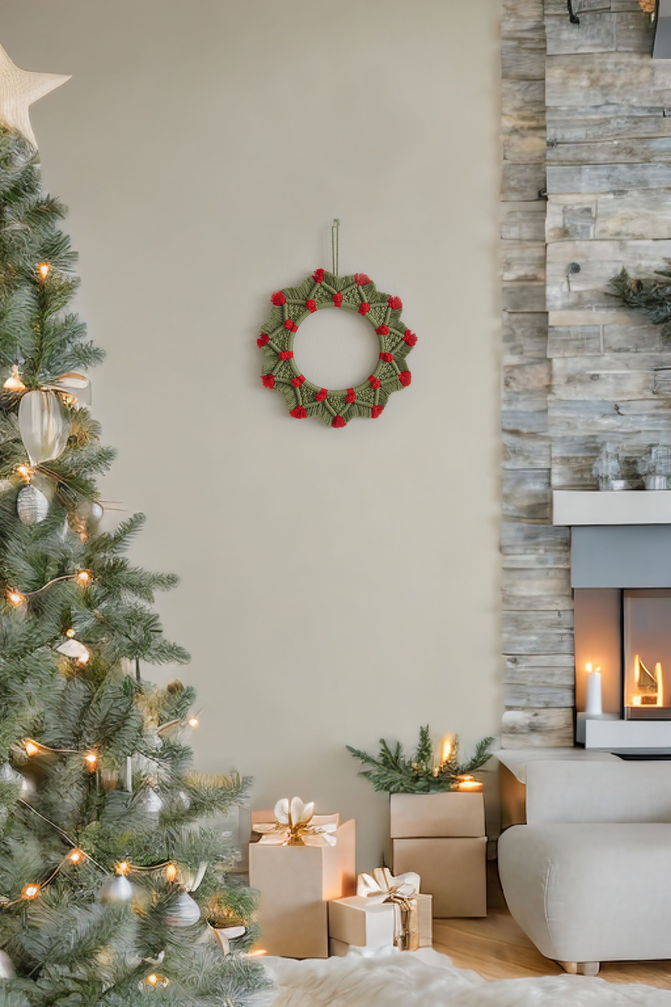 Macrame Wreath Patterns for Christmas Wreath DIY and Decor P56