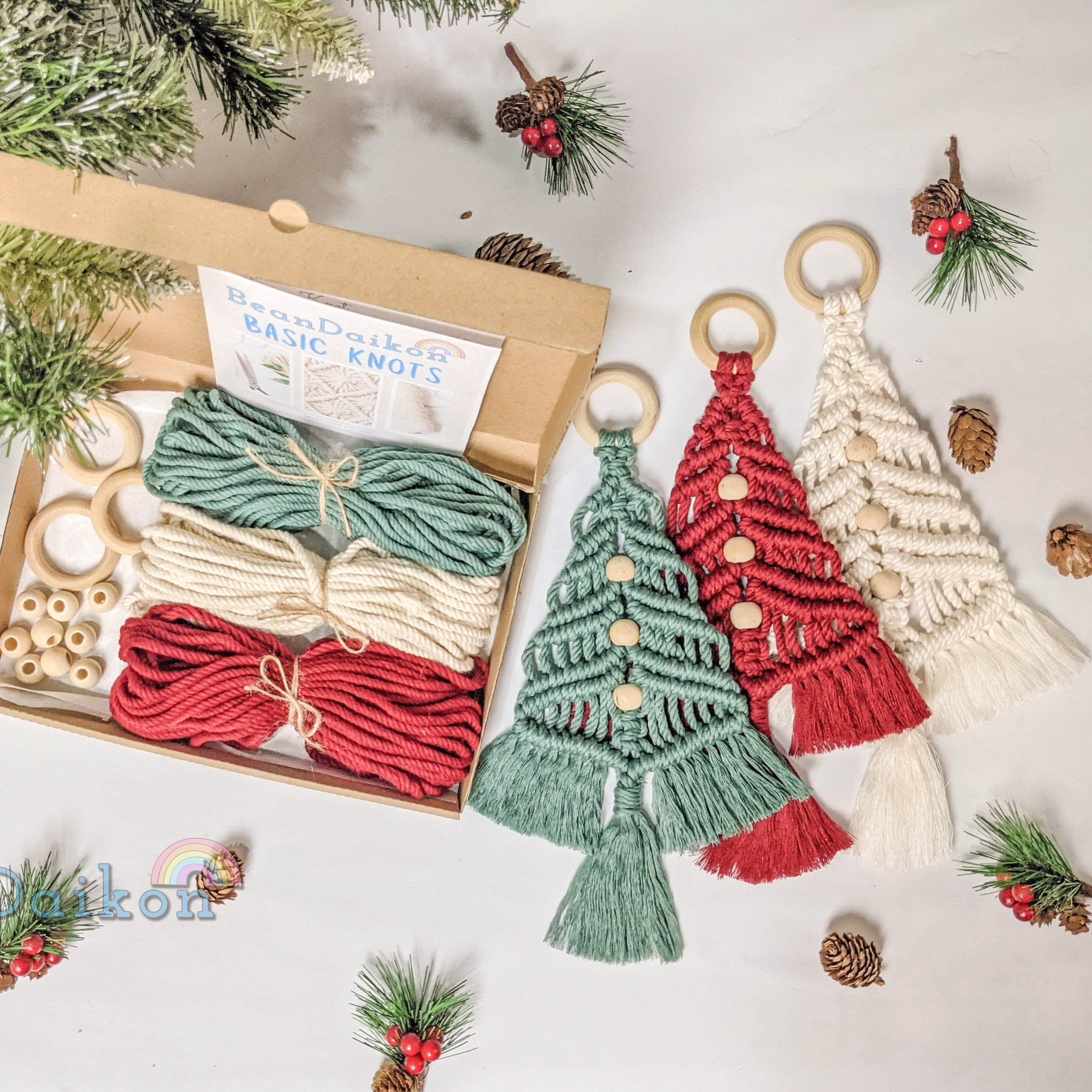 Macrame Christmas Tree DIY Kit For Festive Wall Decoration