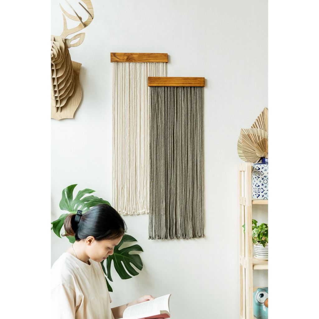 Macrame Fiber Wall Hanging for Boho Home Decor