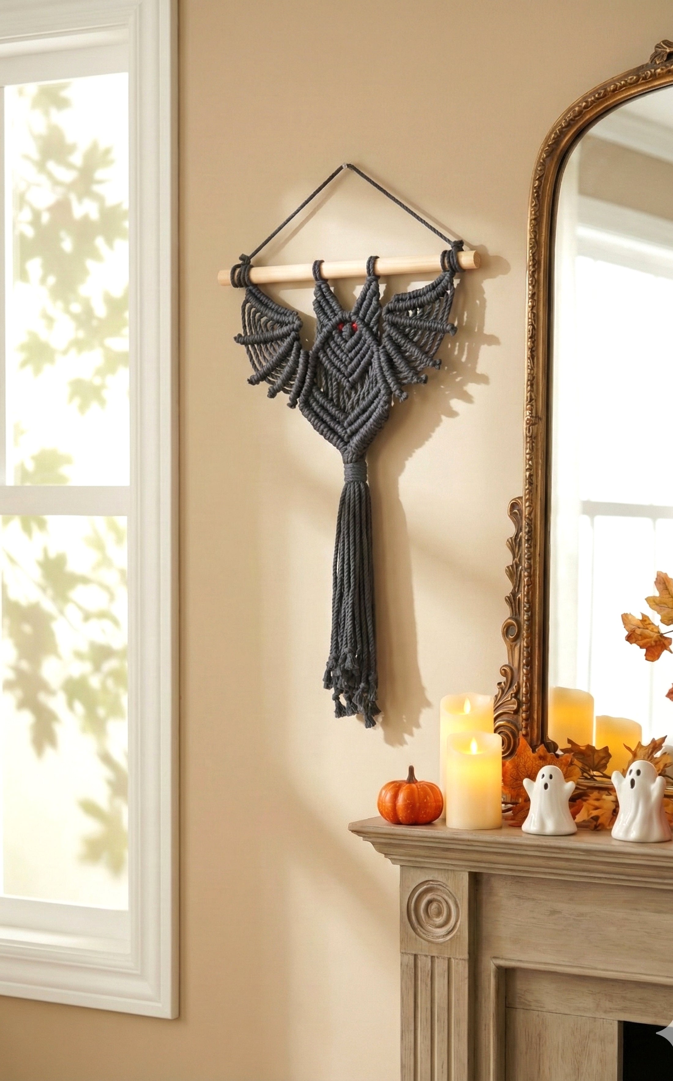 Macrame Bat DIY Kit – Wall Hanging Craft Kit with Macrame Cord K30