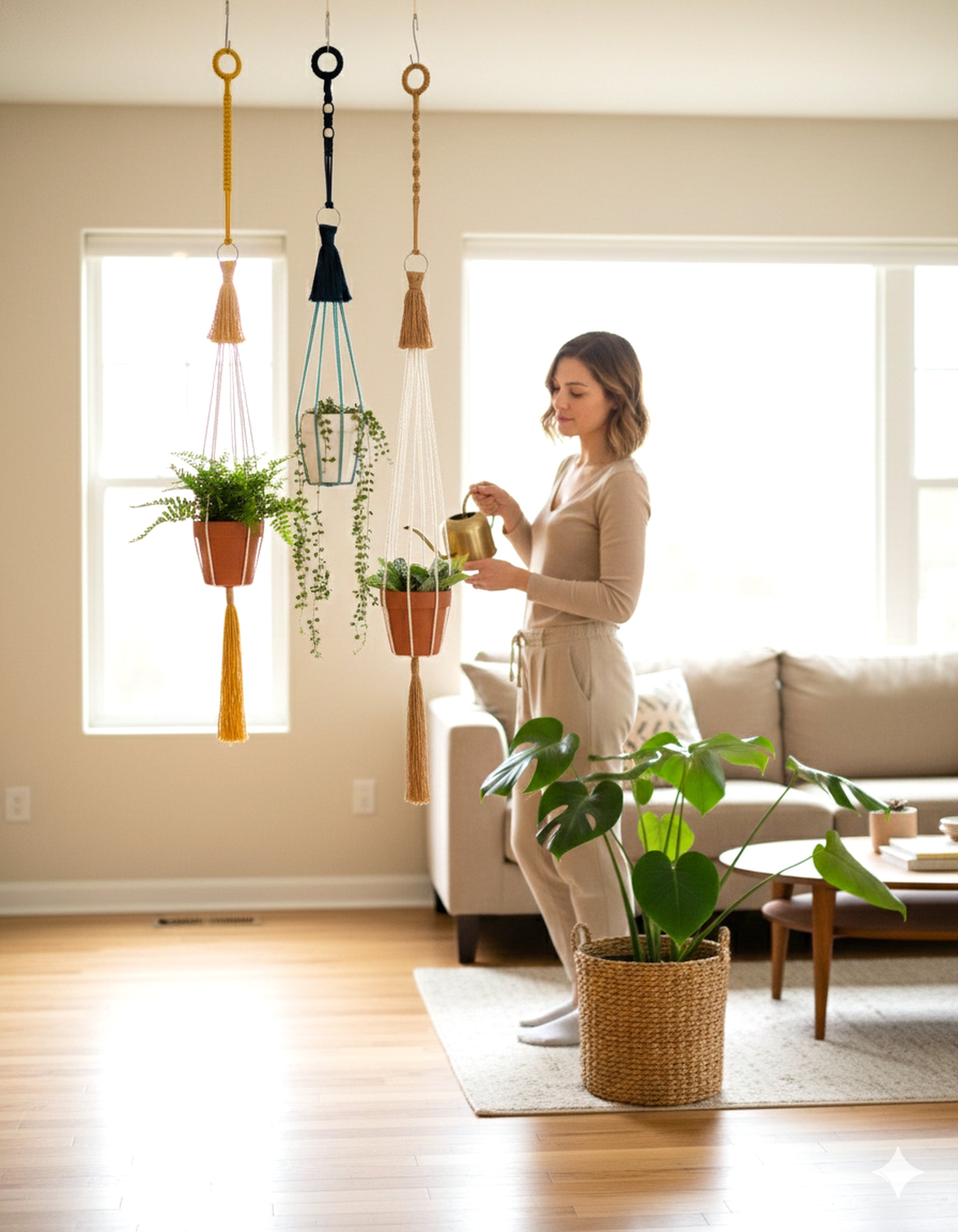 Macrame Plant Hanger Extension Rope cotton for plant hanger length H17