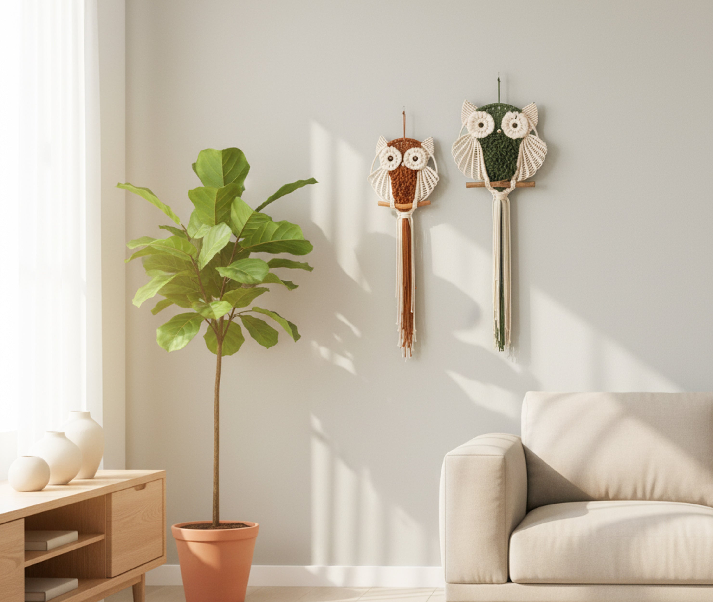 Macrame Owl Wall Hanging Decor for Nursery Wall Hanging U34