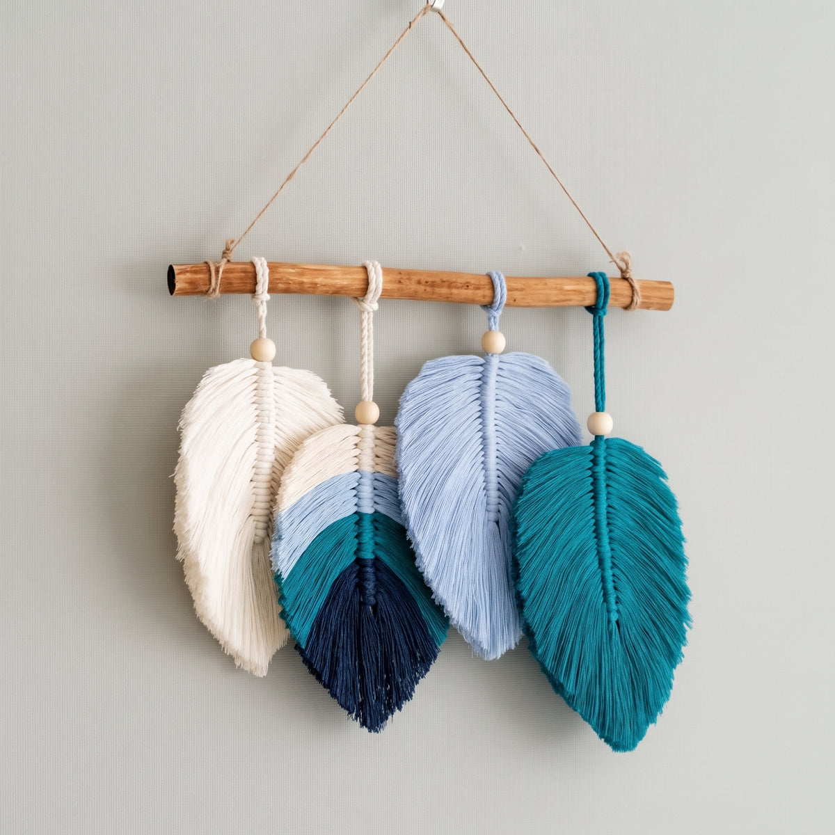 Macrame Wall Hanging - Cotton Rope Leaf Decor L43