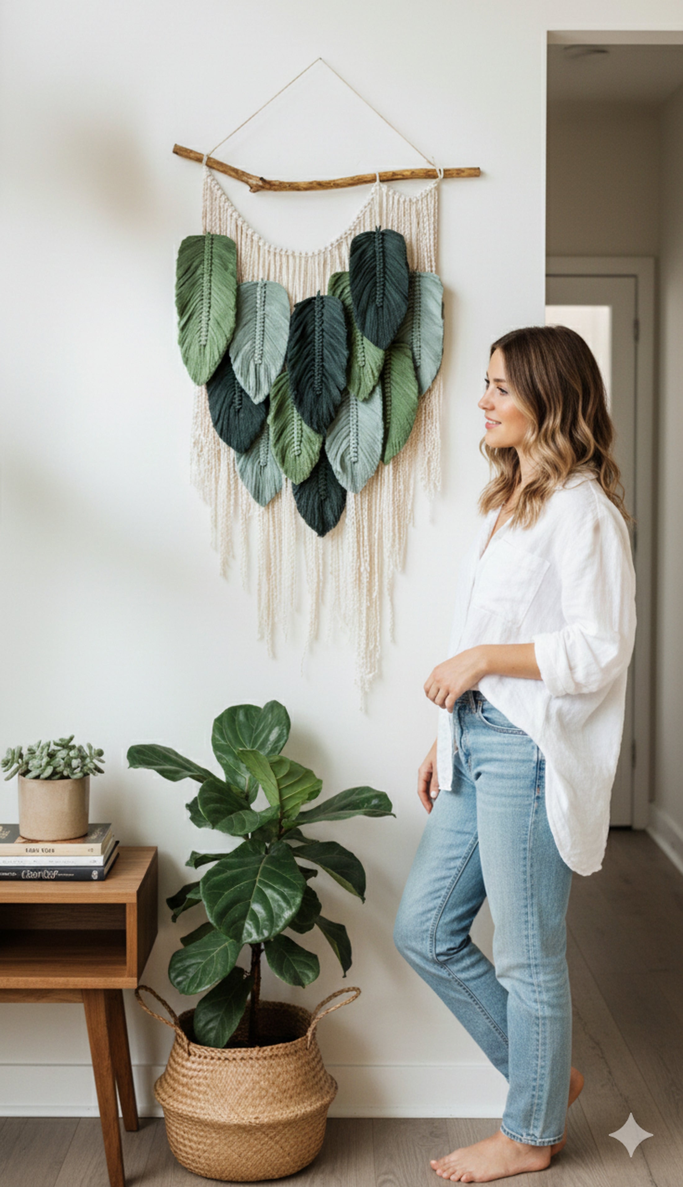 Macrame Leaf Wall Hanging Macrame for Boho Wall Decor L01