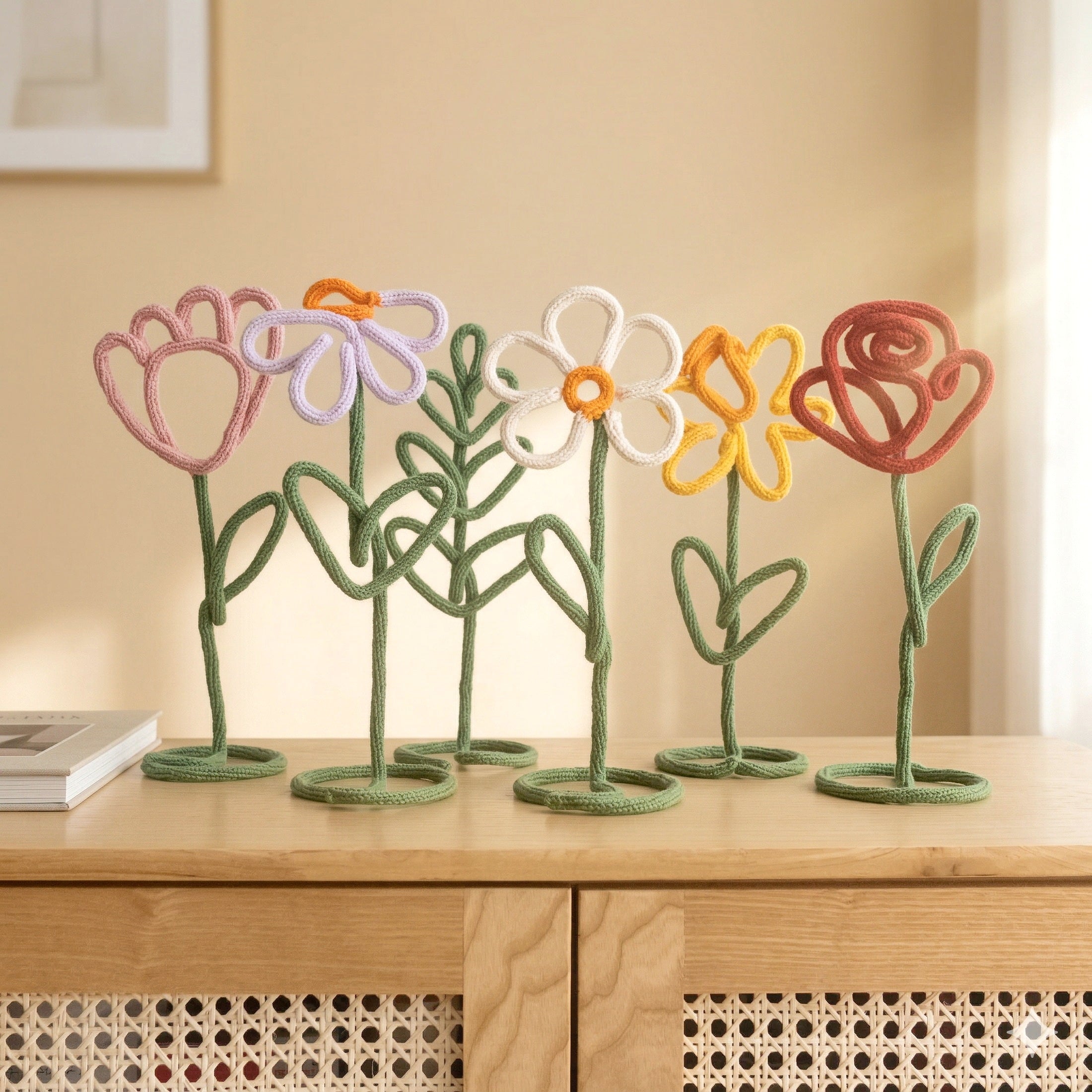 Flower Table Decor Wood Home Decor Gift for Boho Table Styling U42