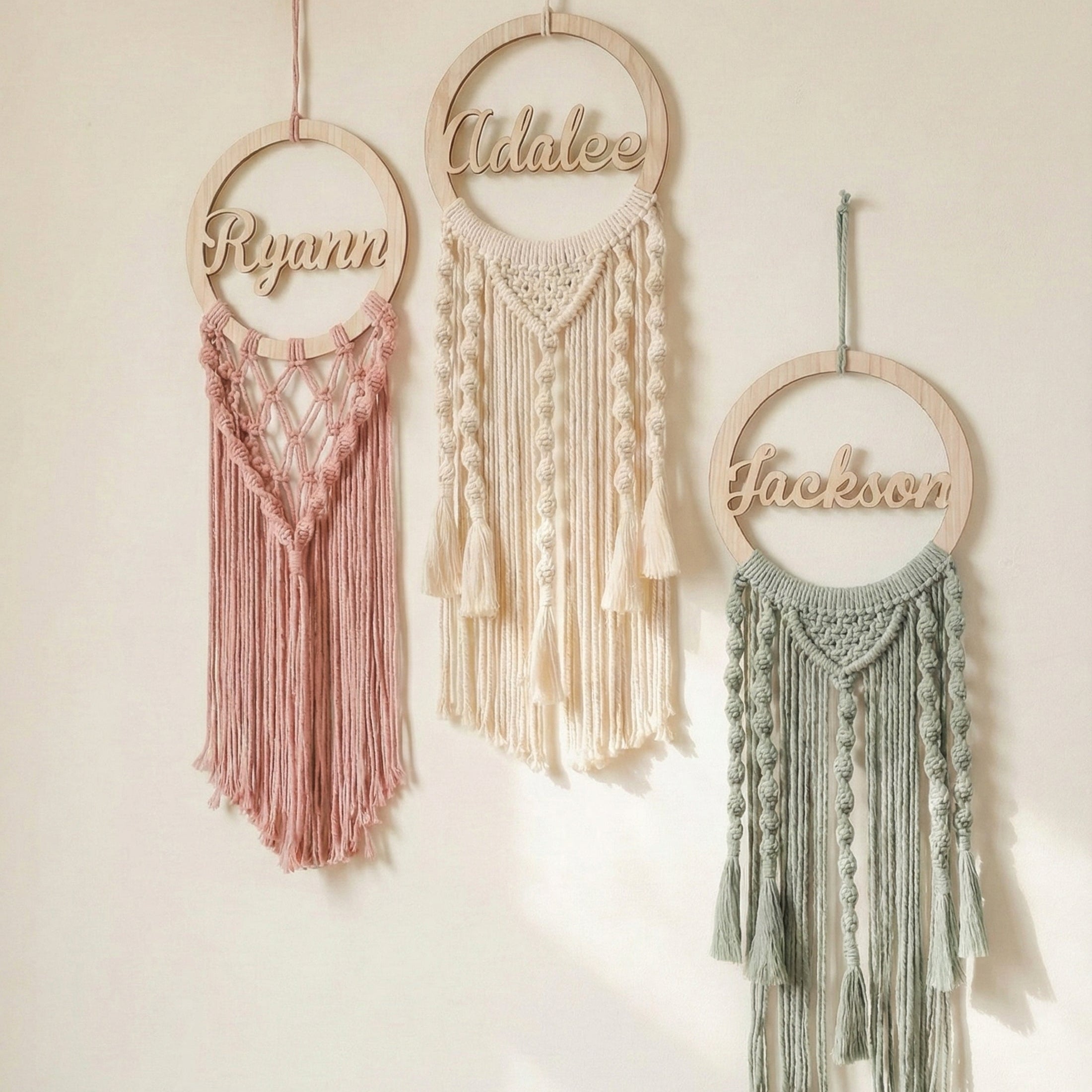 Personalized Name Sign Macrame Wall Hanging for Unique Wall Decor W08