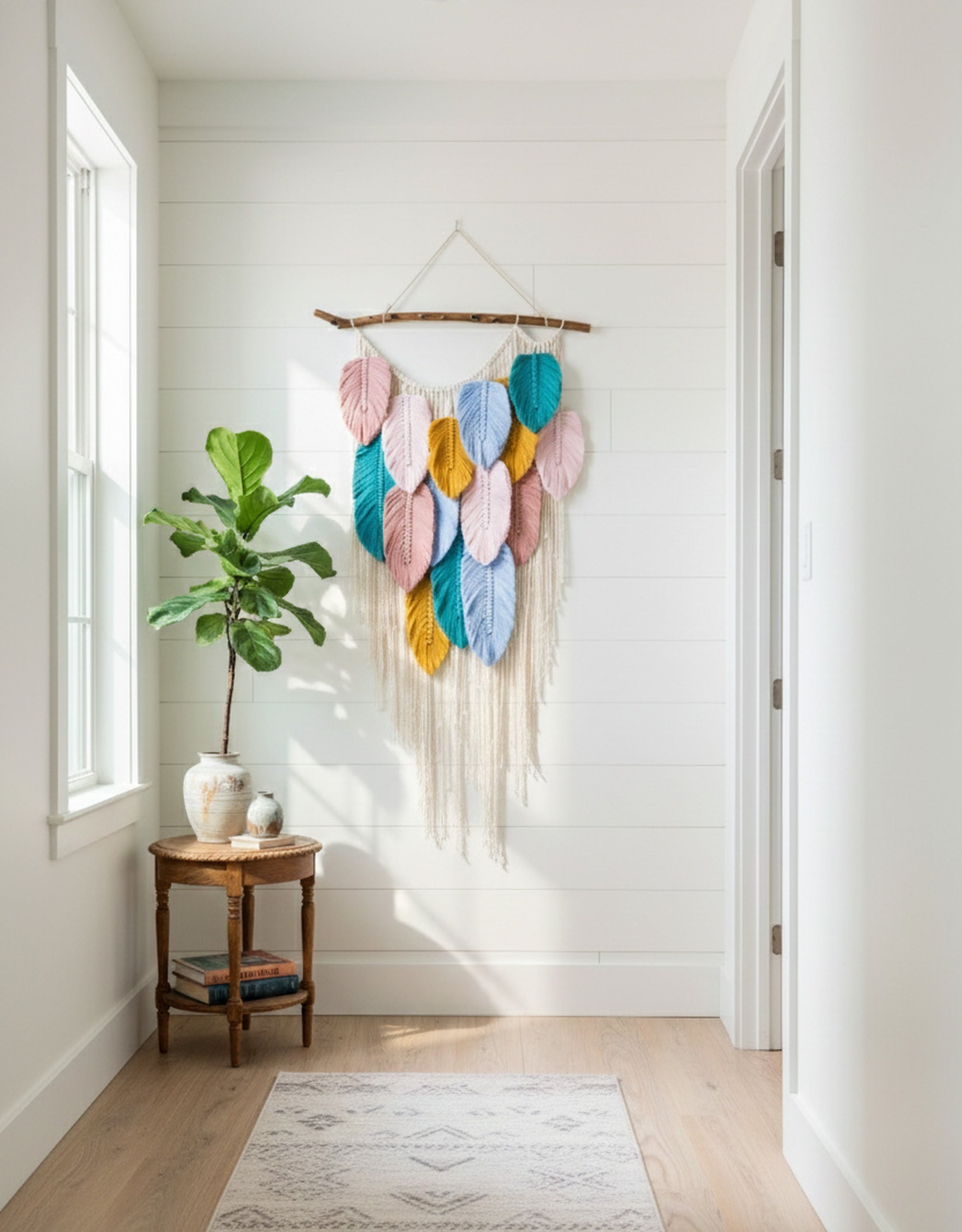 Macrame Leaf Wall Hanging Macrame for Boho Wall Decor L01