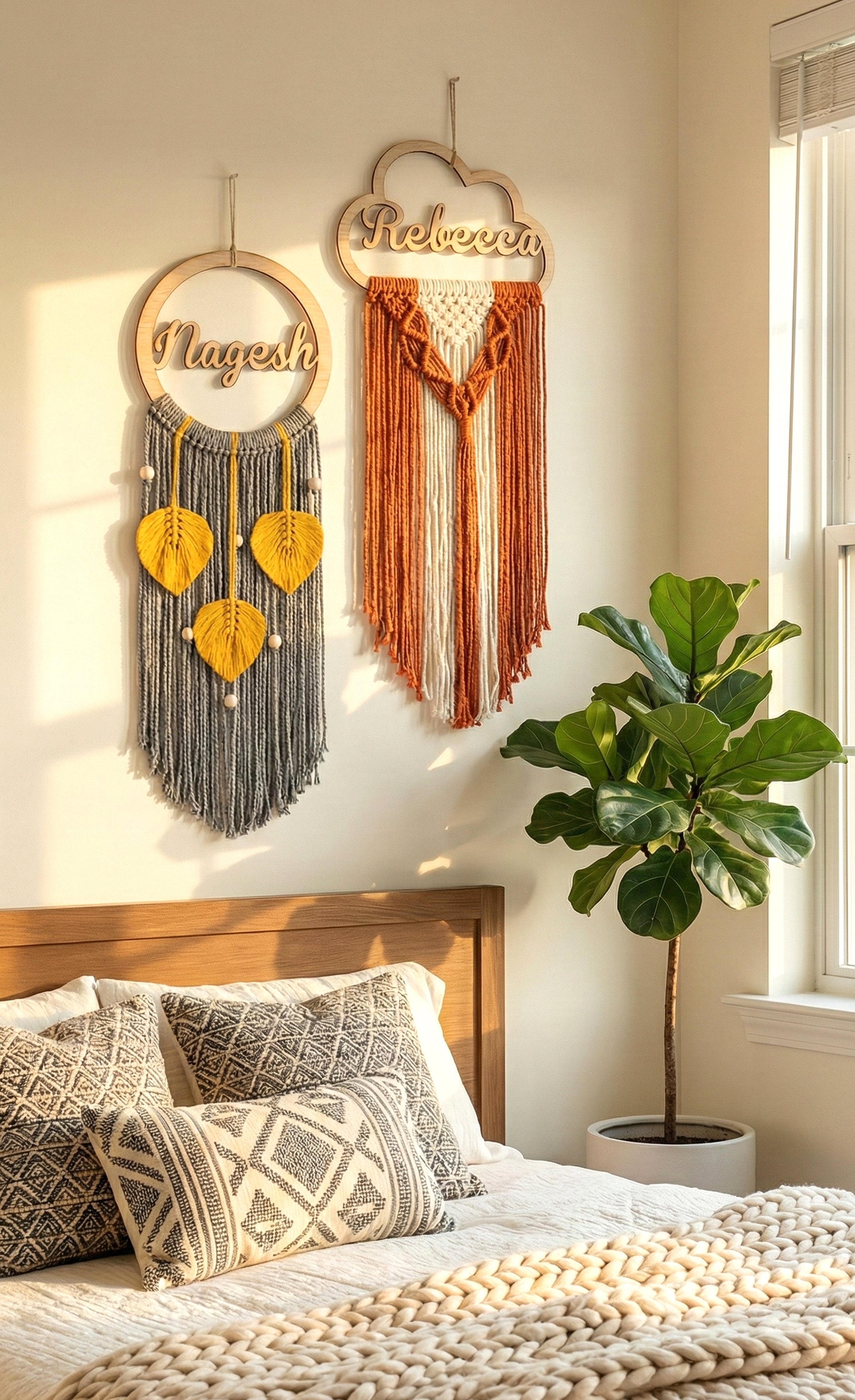 Personalized Name Sign Macrame Wall Hanging for Nursery Decor W08