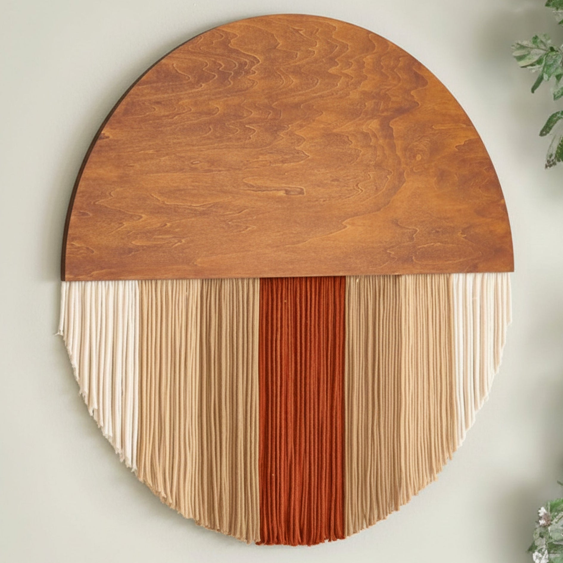 Lunar Memory Wall Hanging – Boho Green Cotton Wall Art V07