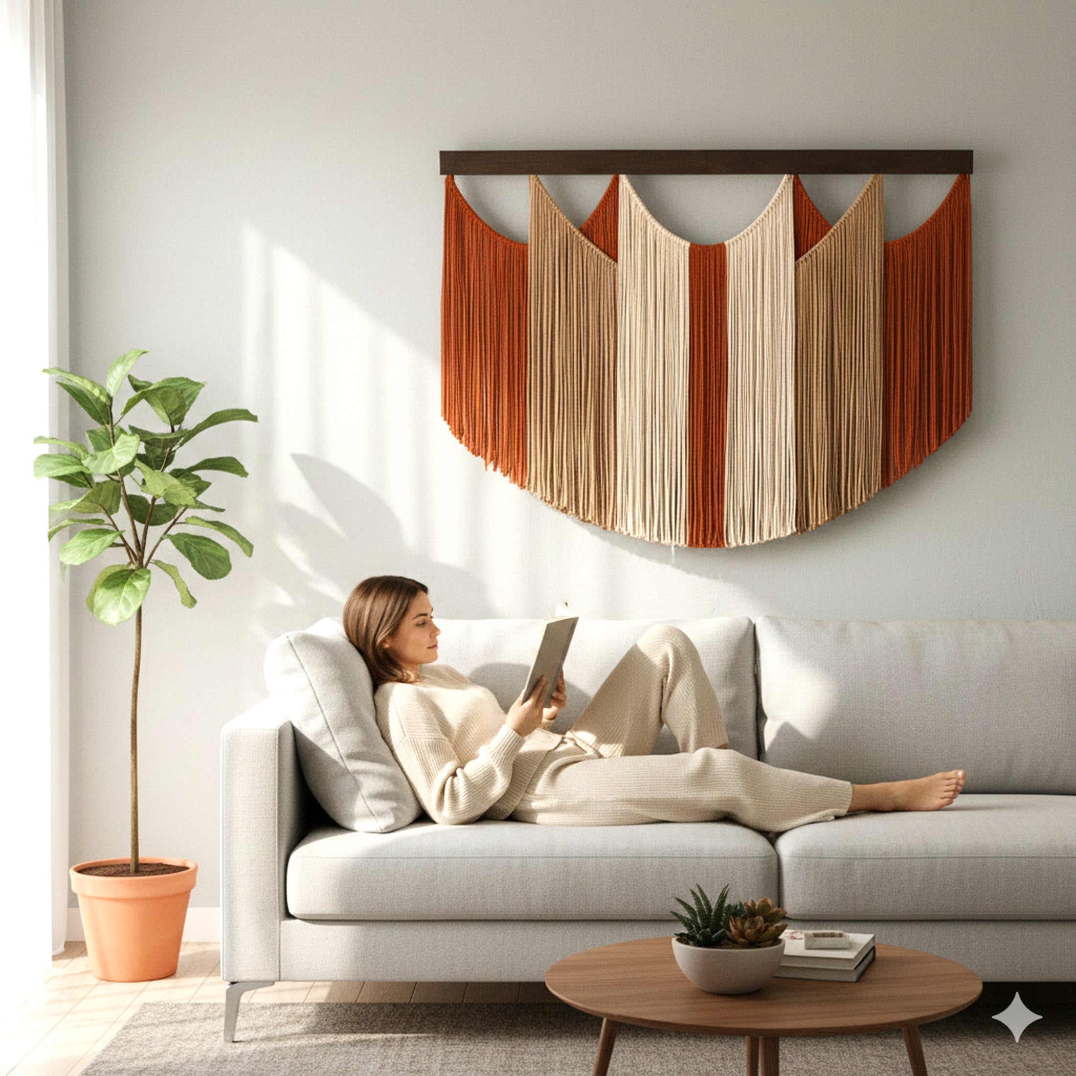 The Calm macrame cord for wall hanging decor and fiber art V90