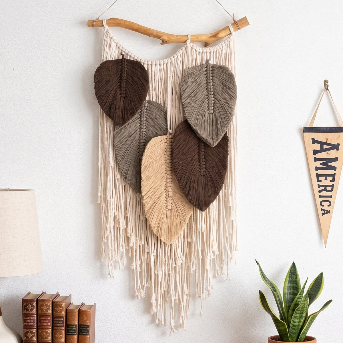 Macrame Leaf Wall Hanging Macrame for Boho Wall Decor L01