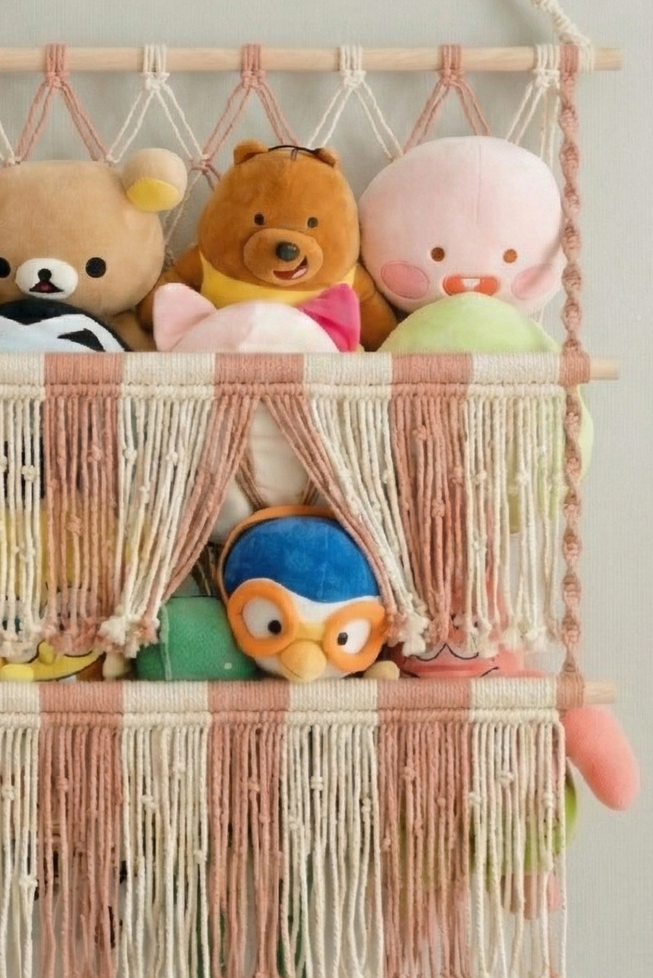 Macrame Toy Storage Hammock For Boho Nursery Storage H72