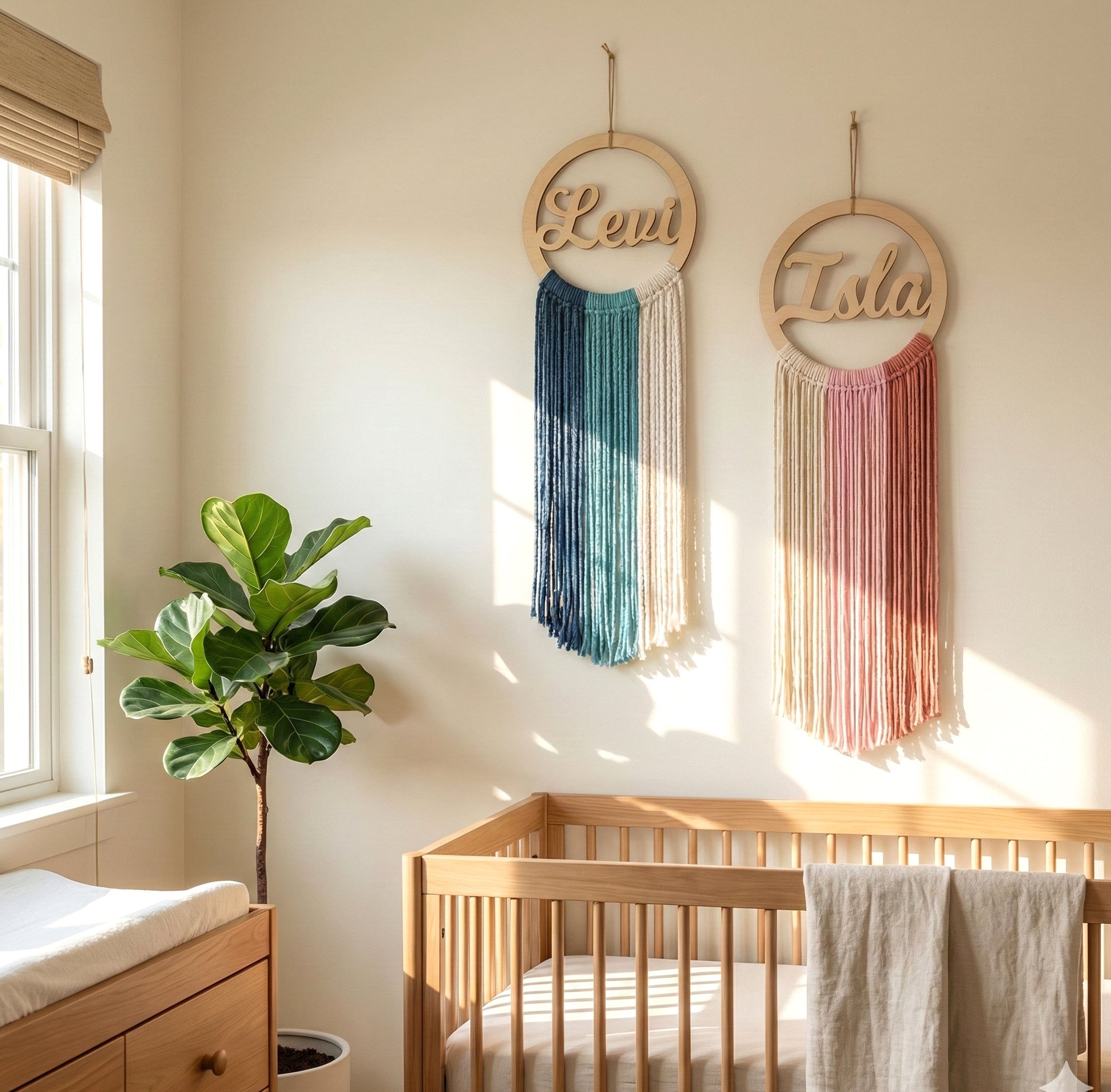 Personalized Name Sign Macrame Wall Hanging for Baby Room W08