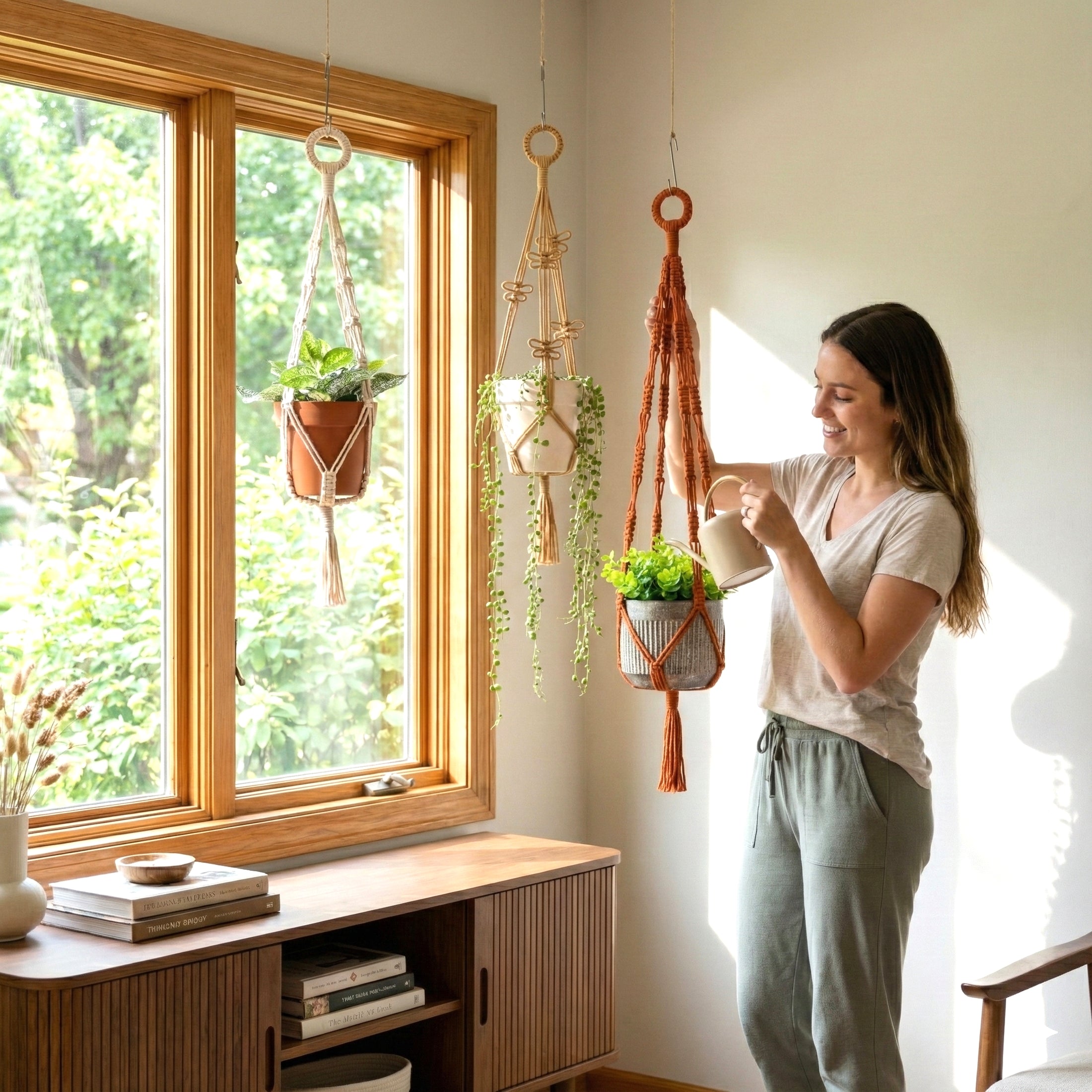 Macrame Plant Hanger macrame for plant hangers and handmade decor H75