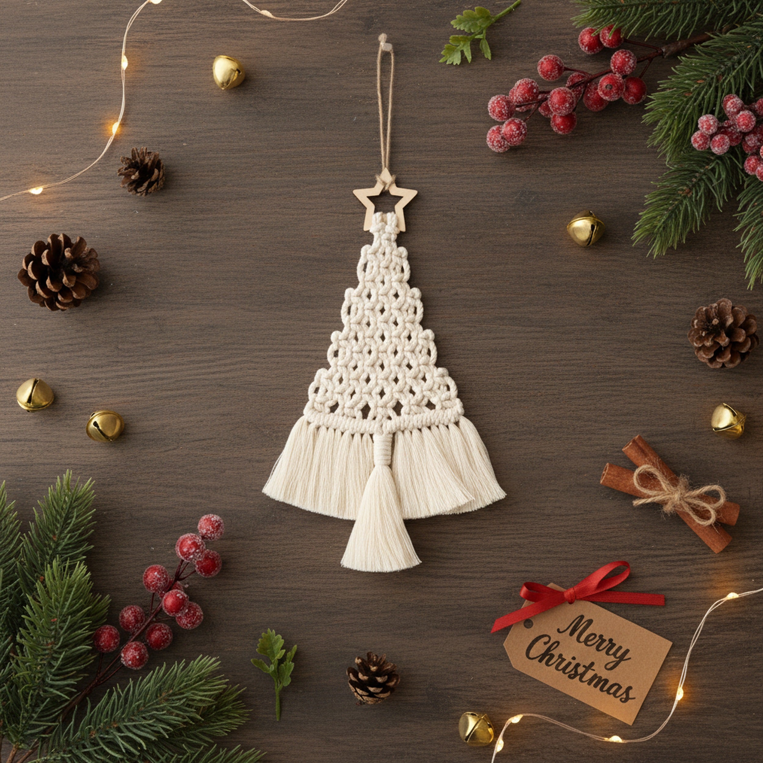 Macrame Christmas Tree Pattern for Easy Beginner DIY Crafts P19