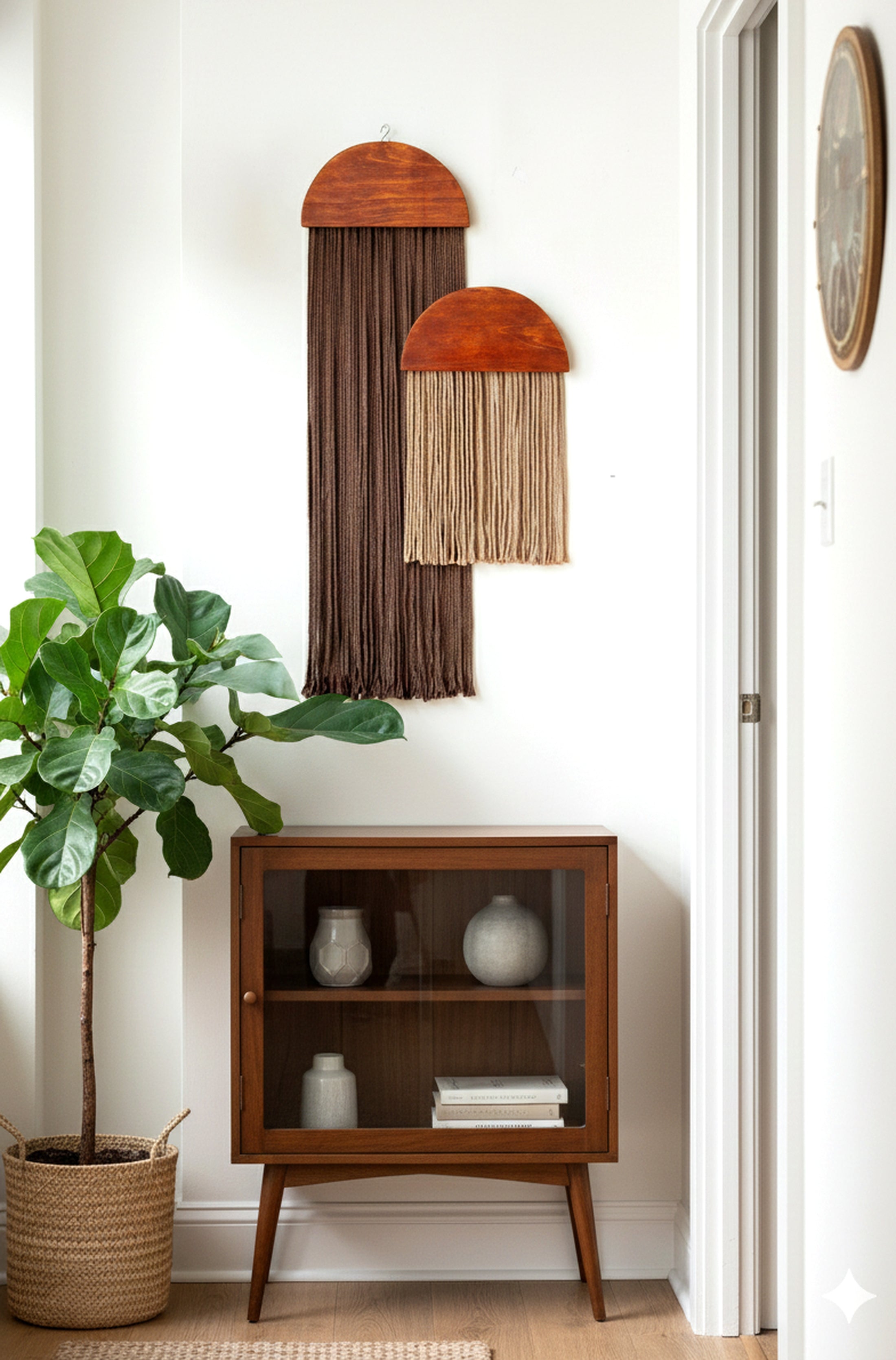 Half Moon Wall Hanging – Boho Cotton Cord Decor in Modern Style W21