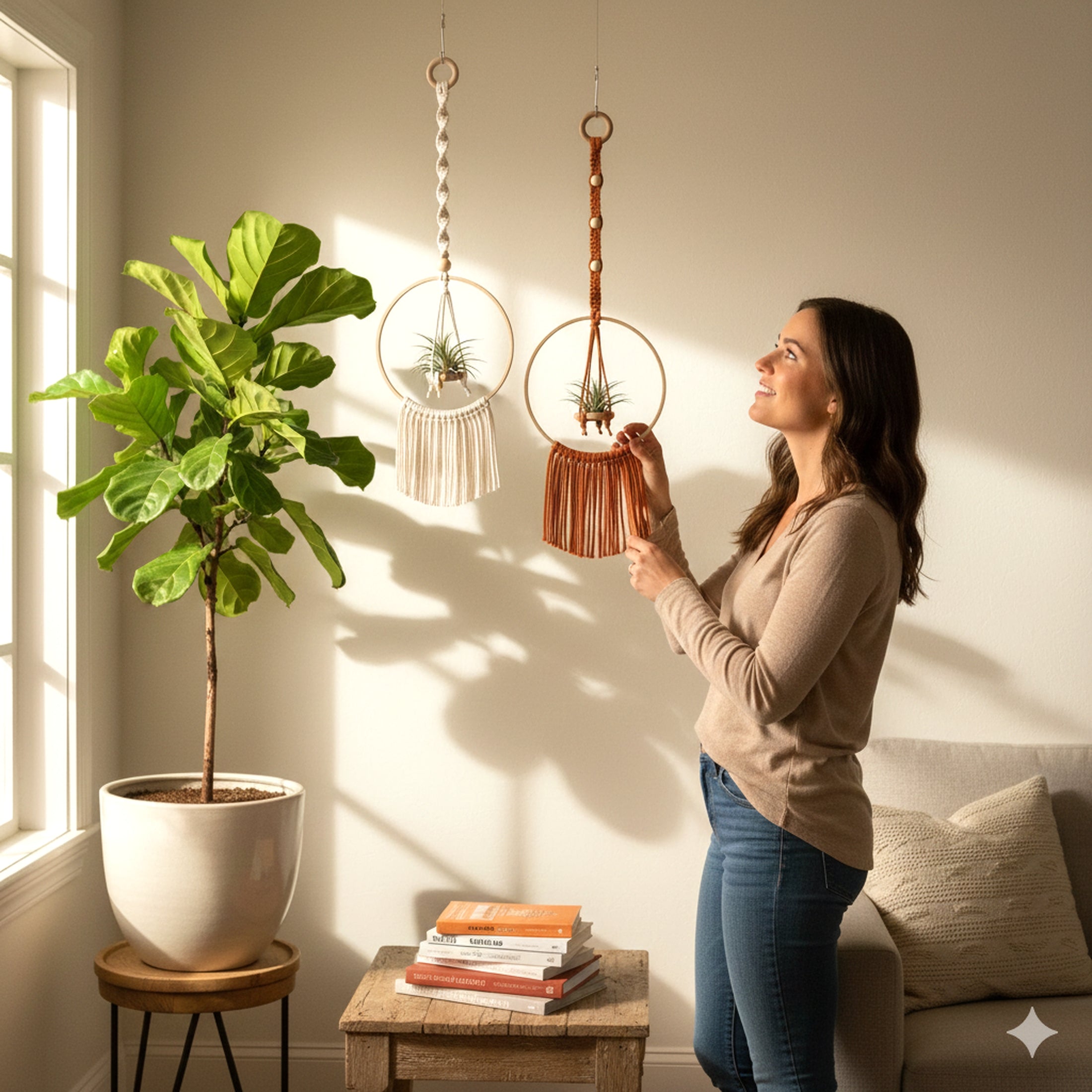 Macrame Air Plant Hanger macrame for wall decor and air plants I88