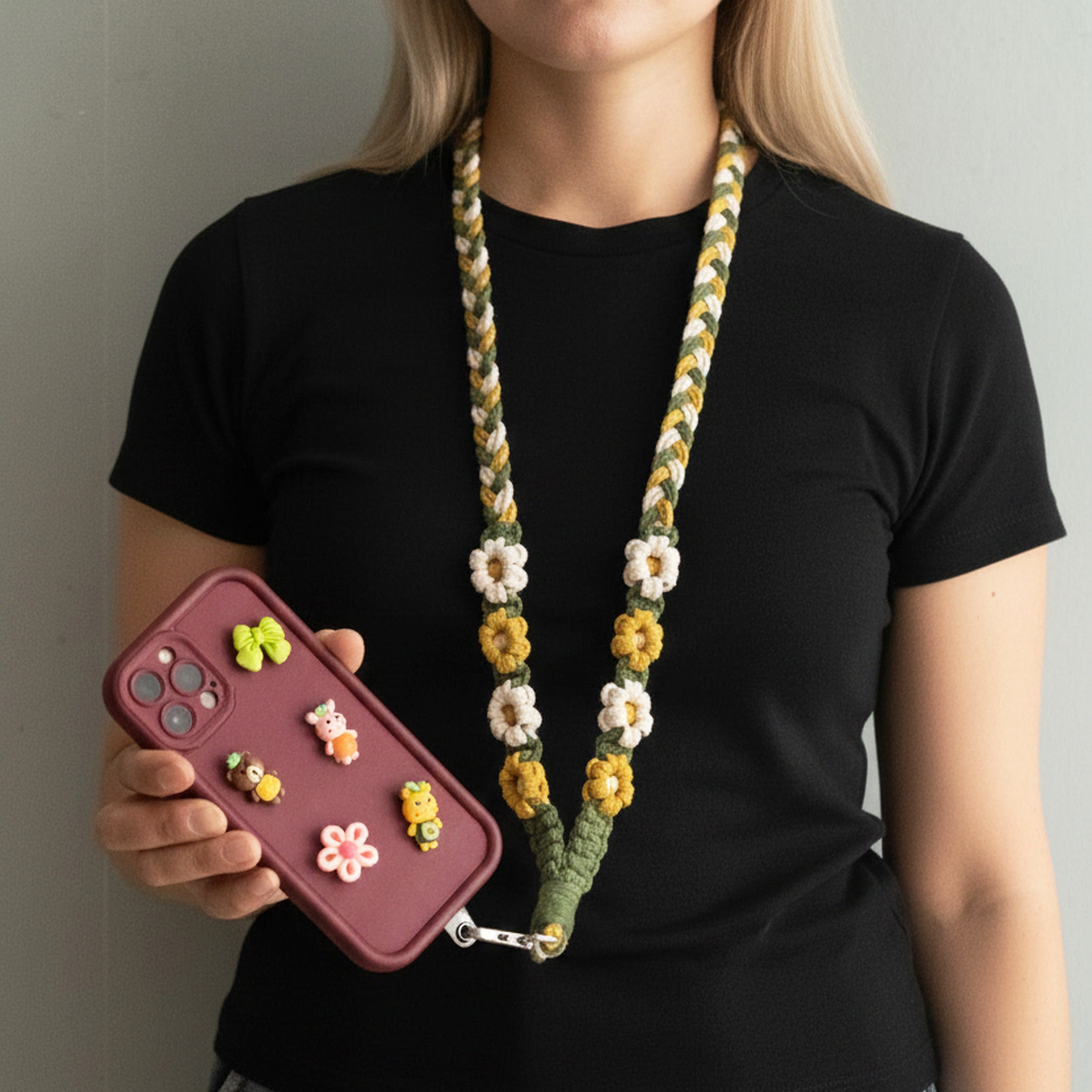 Macrame Phone Lanyard Strap Handmade for Boho Phone Style I99
