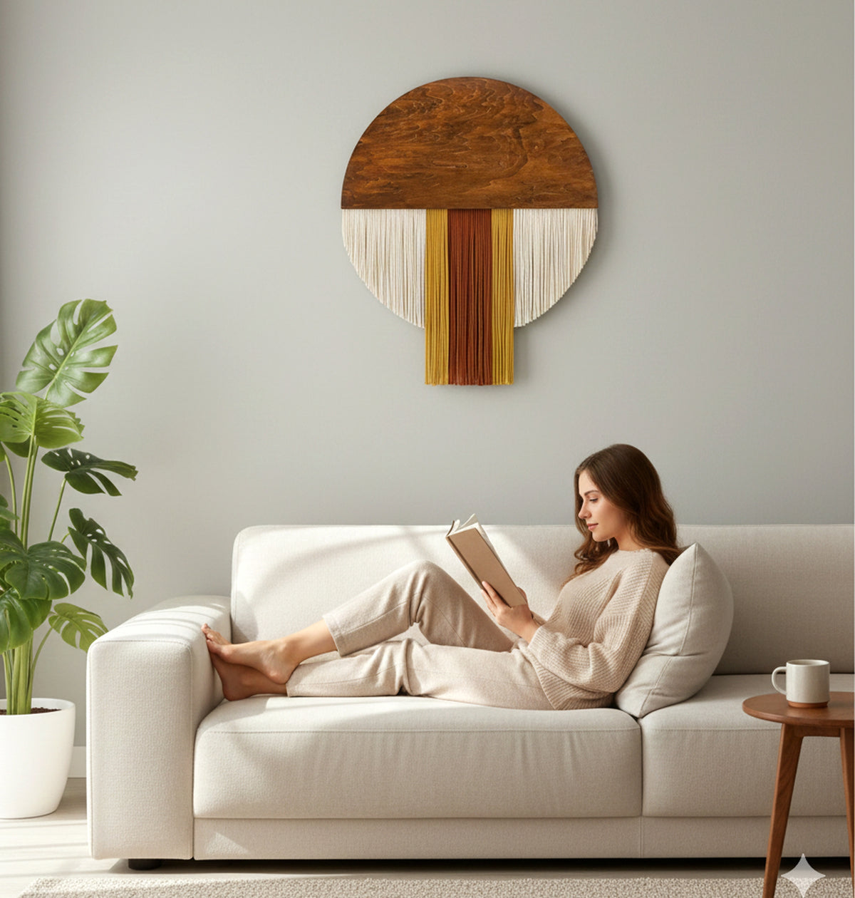 The Bloom round wall decor for handmade macrame art V60