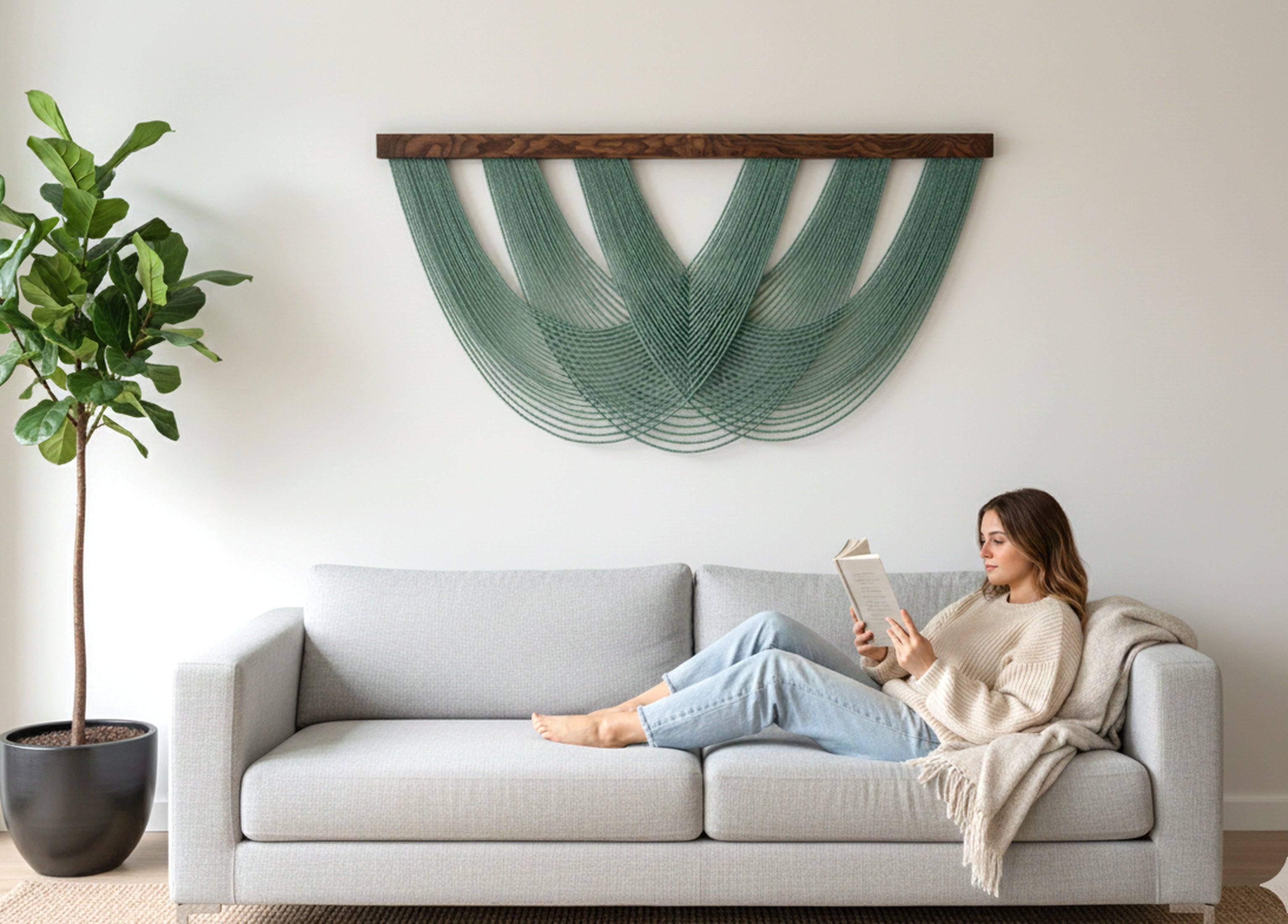 Soft Tangle Macrame Wall Hanging for Modern and Minimalist Decor V28