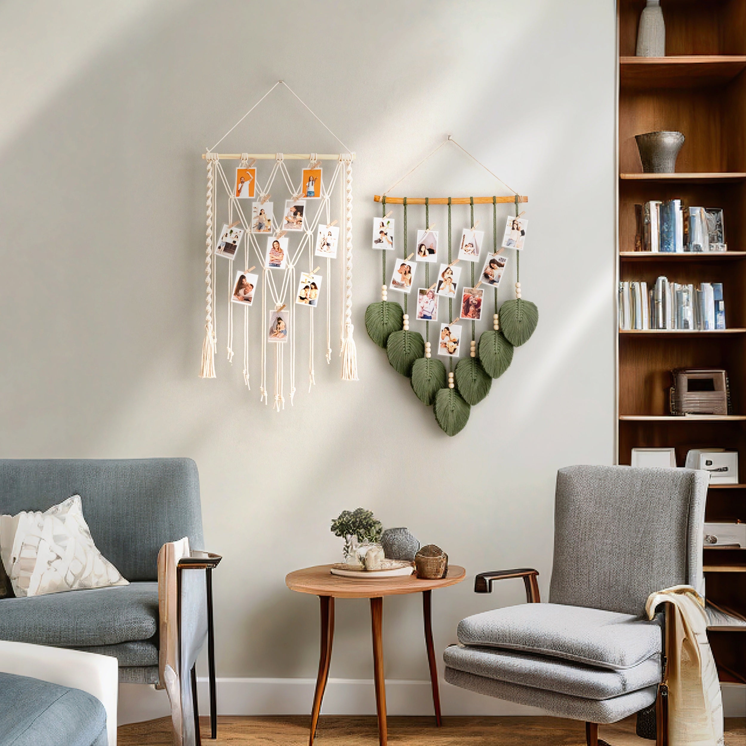 Boho Macrame Photo Display Hanger for Wall Décor H02