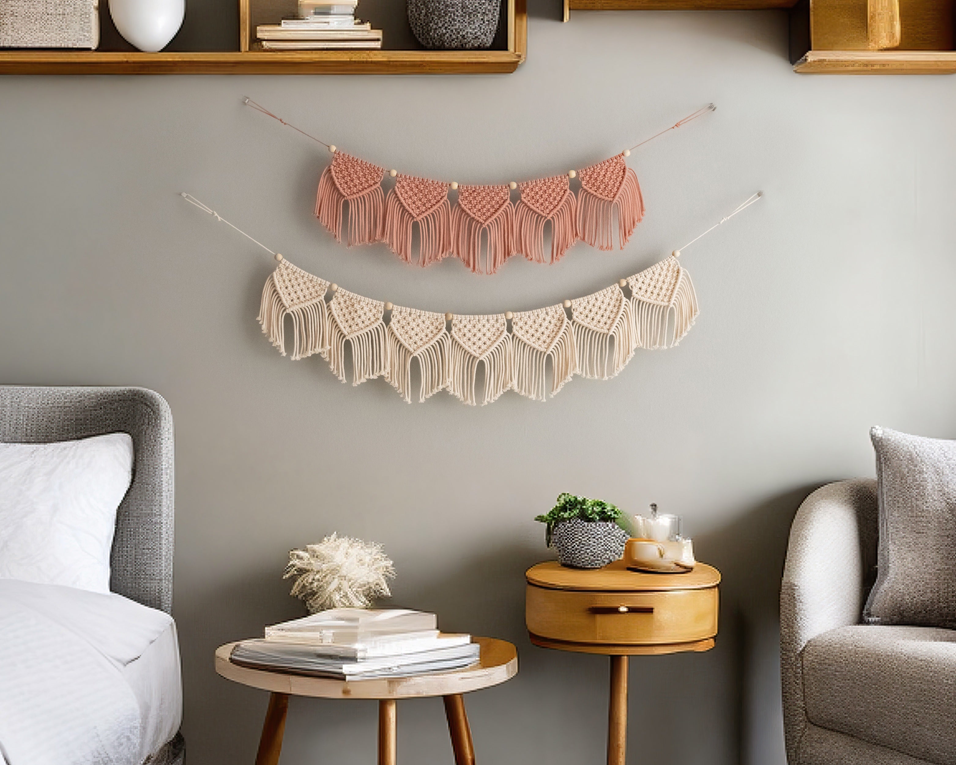 Macrame Wall Hanging - Macrame Flag Garland H33