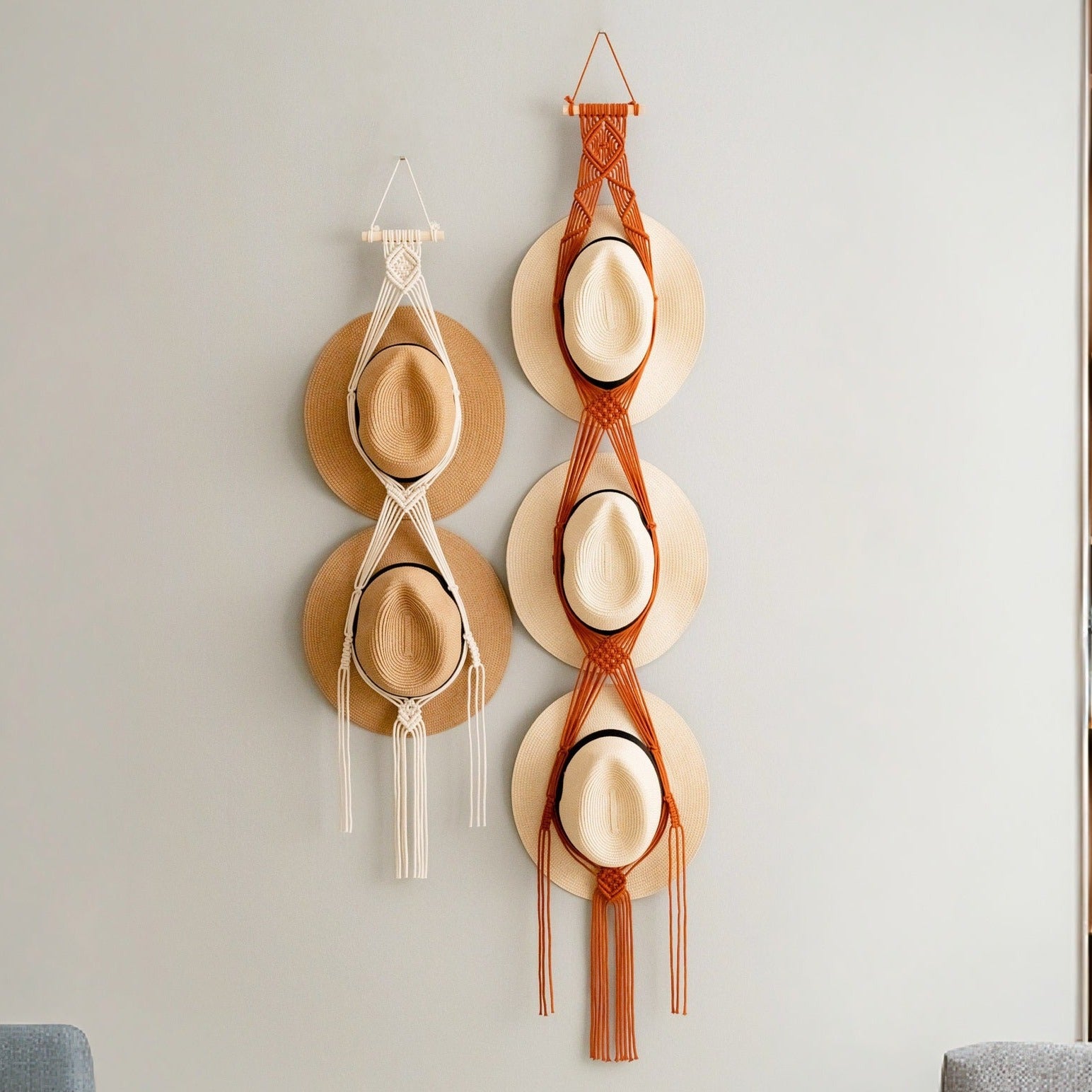 Macrame Wall Hat Hanger for Stylish Storage Solutions