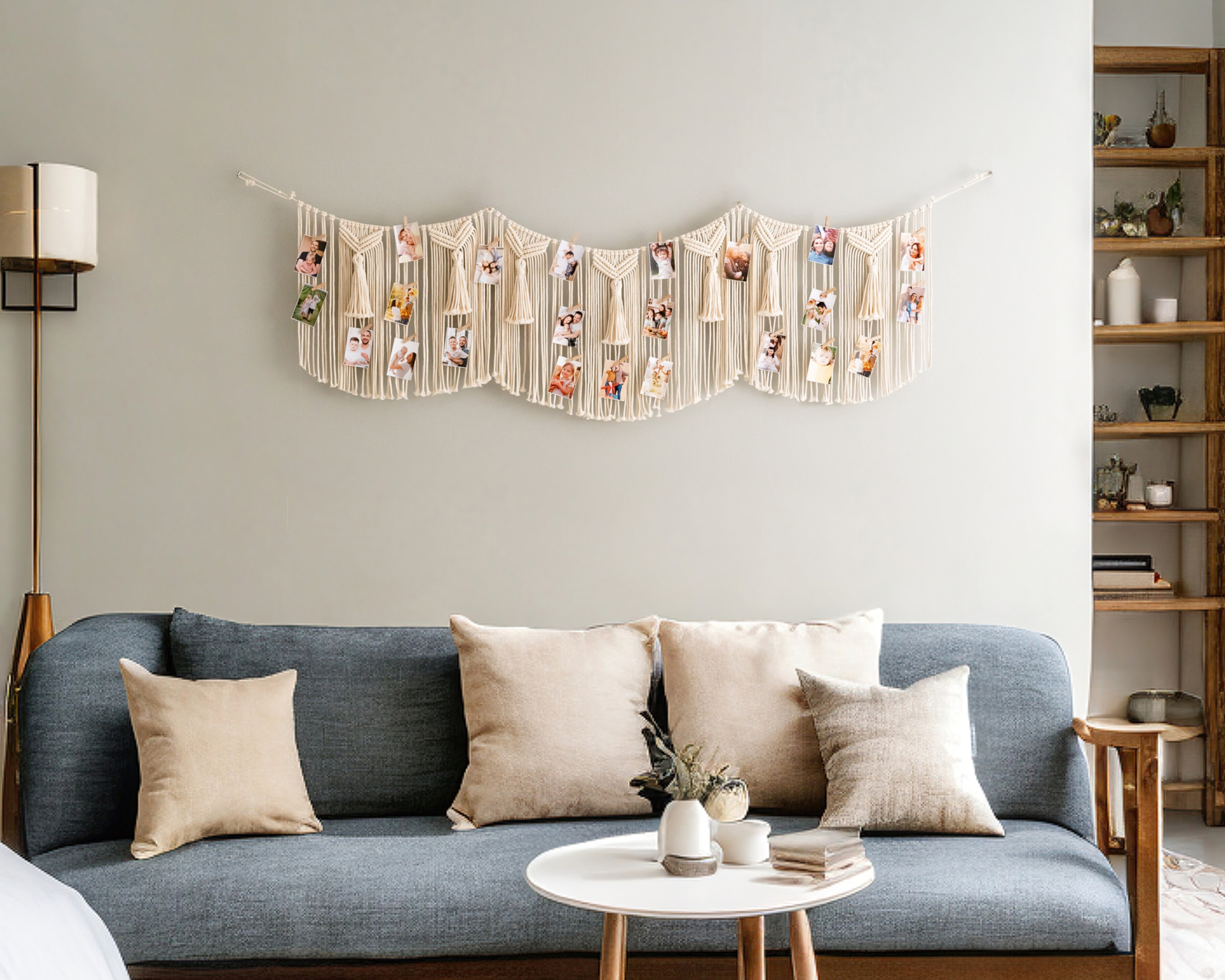 Macrame Photo Hanger macrame cord for Photo Wall Decor and Boho Display I77