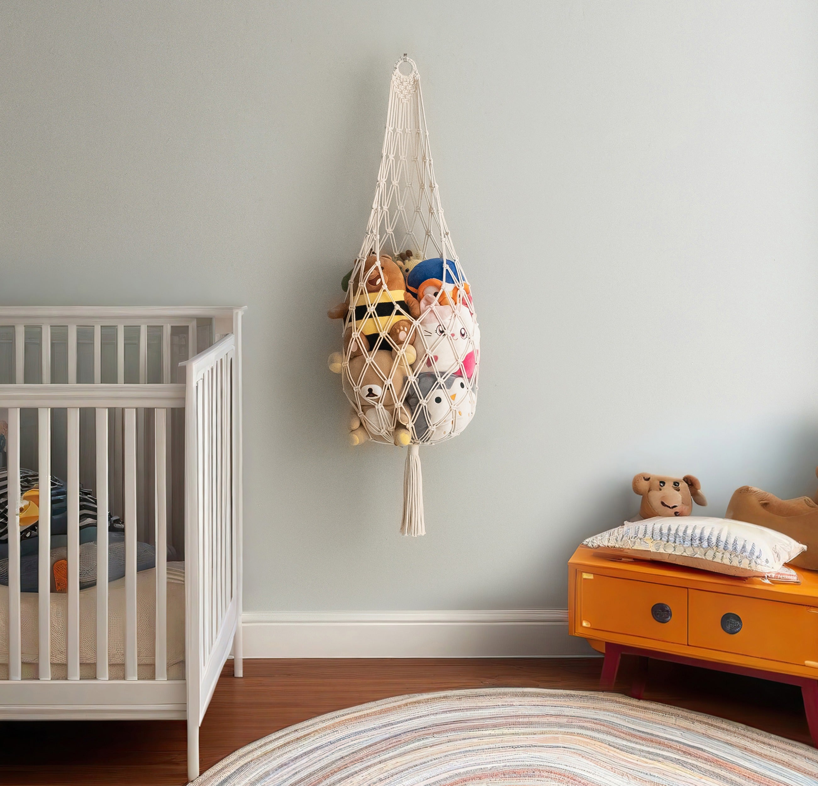 Macrame Toy Storage Hammock macrame cord for Toy Hammock Net I95