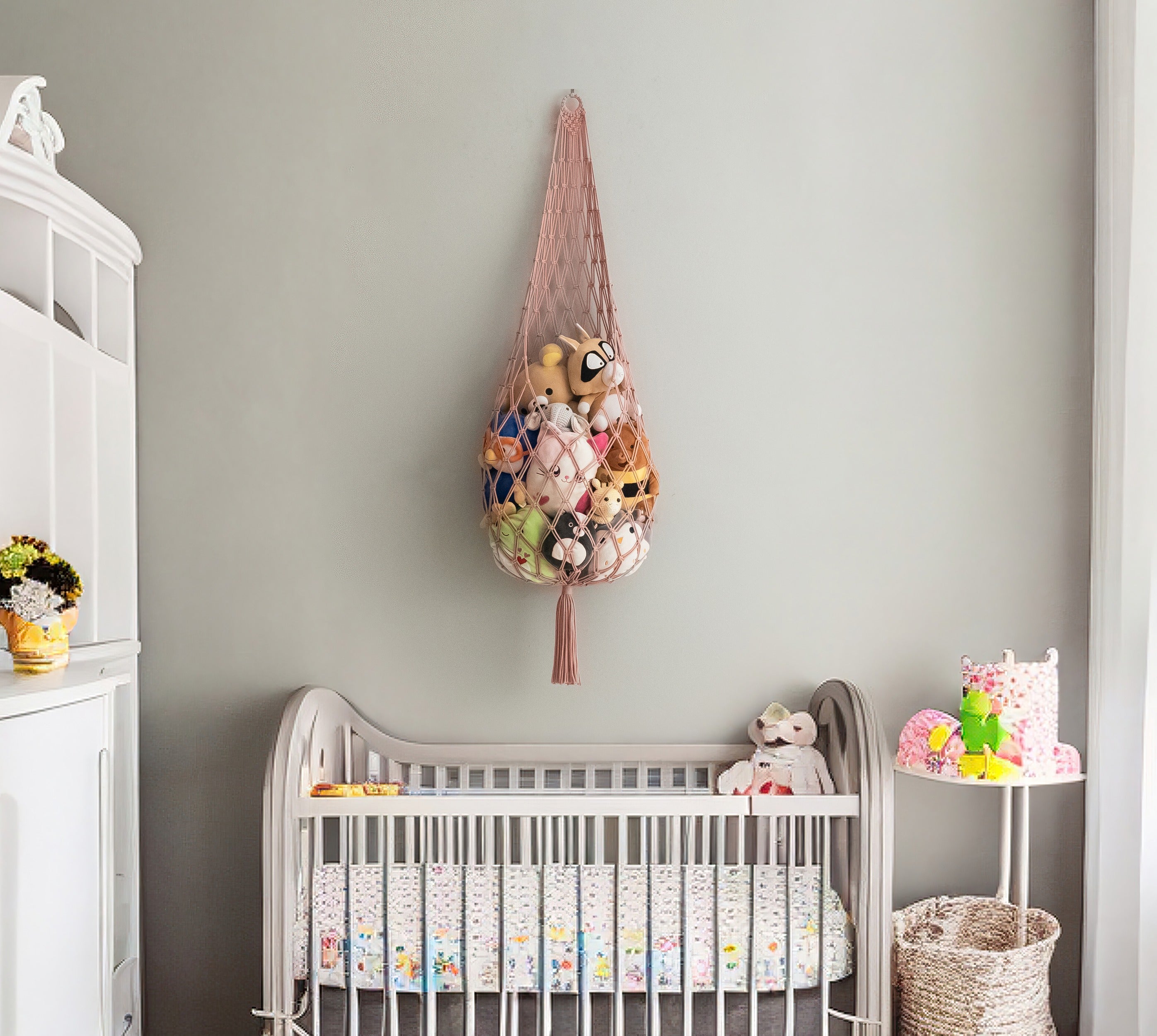 Macrame Toy Storage Hammock macrame cord for Toy Hammock Net I95