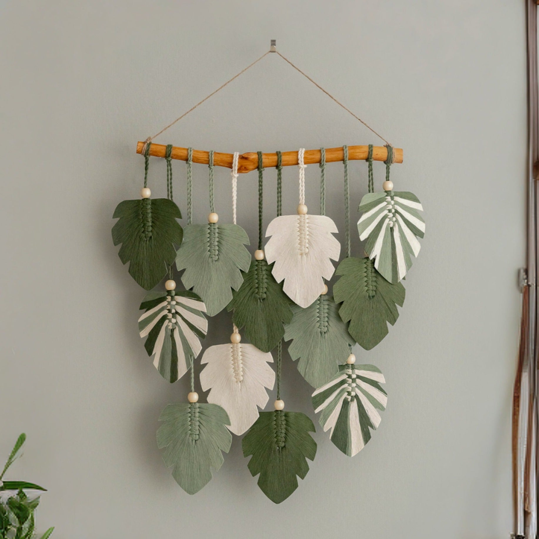 Monstera Leaves Wall Hanging For Farmhouse Wall Art