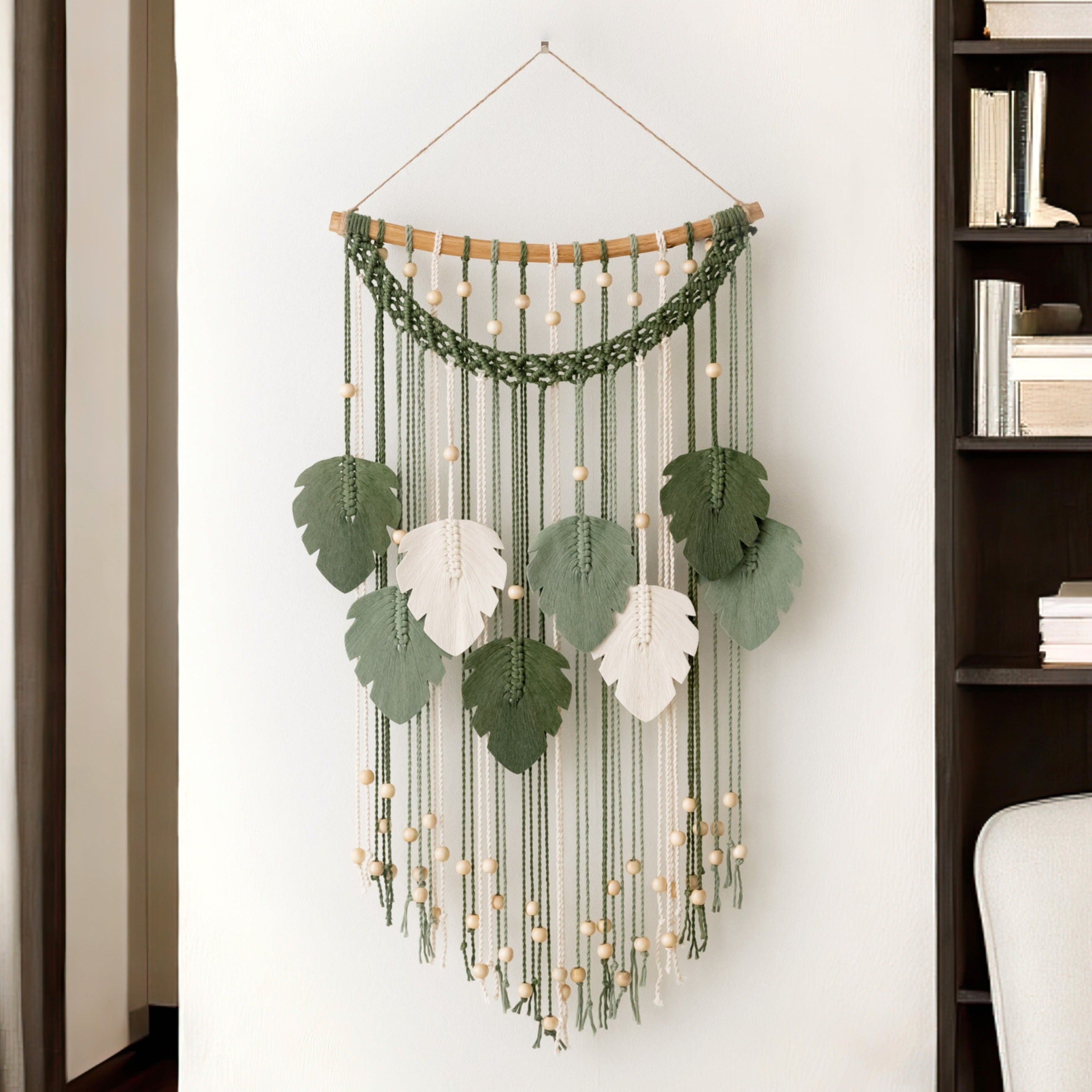 Monstera Leaf Wall Hanging for Rustic Boho Decor