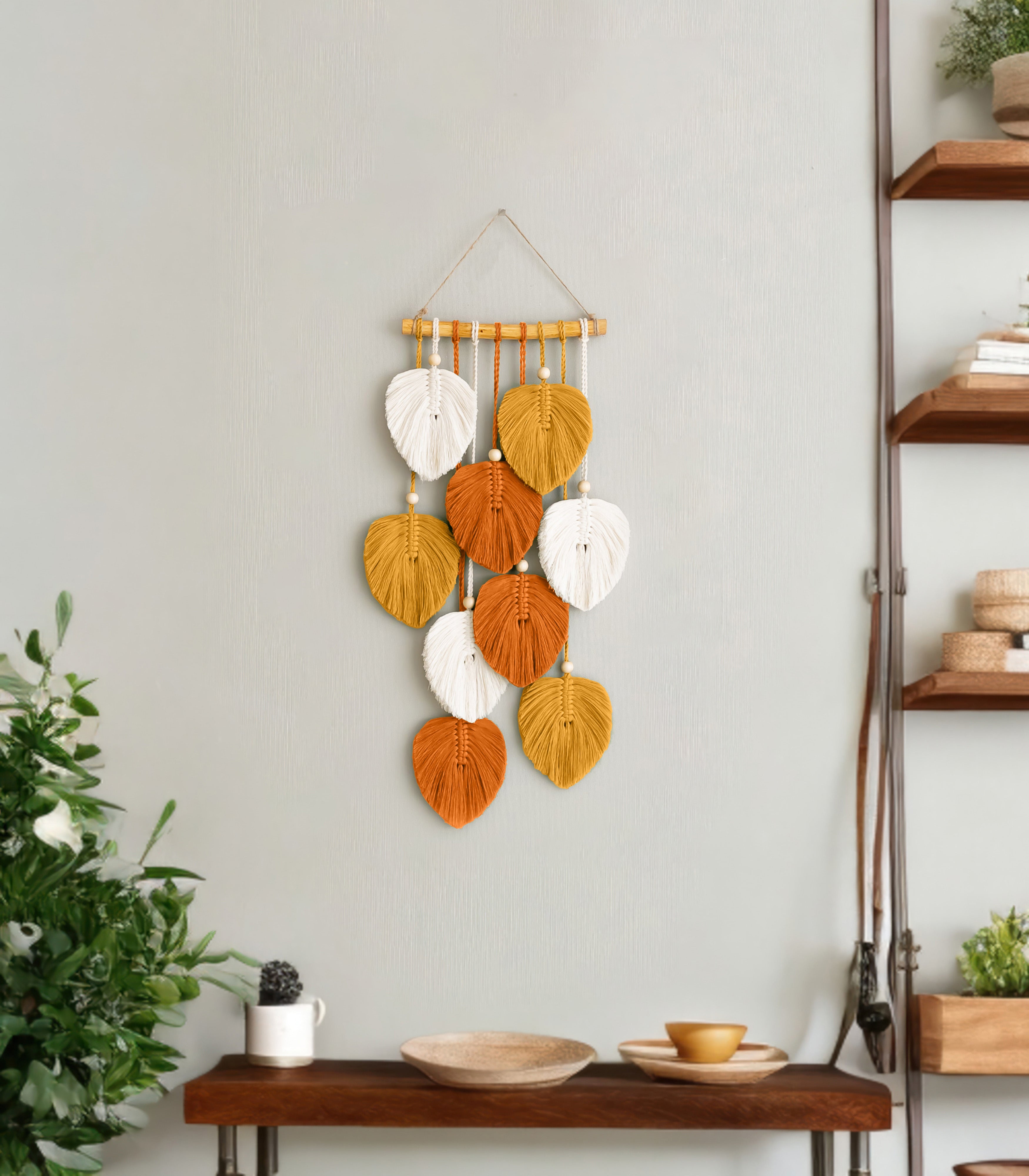 Boho Wall Decor - Cotton Macrame Leaf Wall Hanging L40