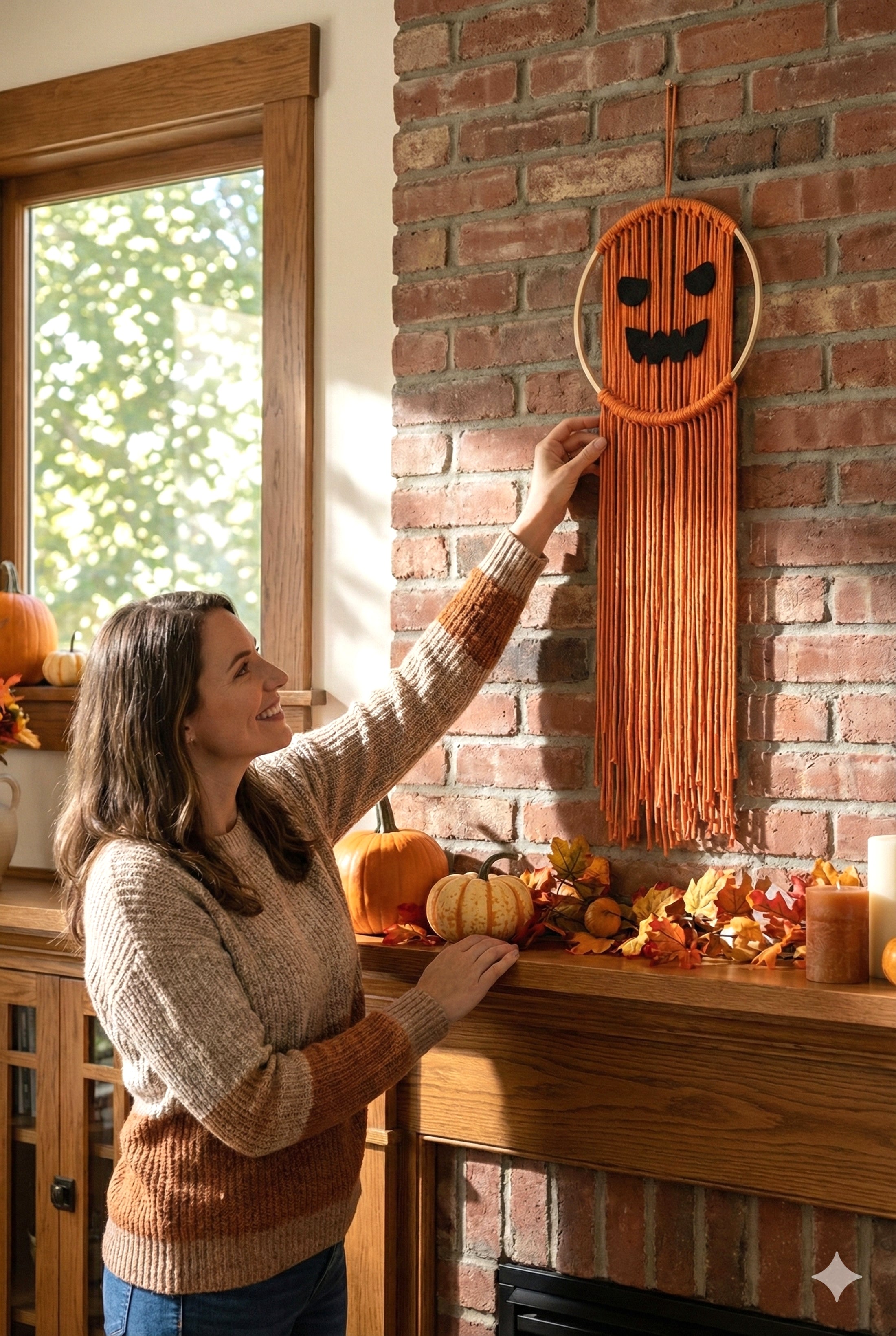 Macrame Ghost Halloween Decor for Halloween Wall Decor and Boho Style V74