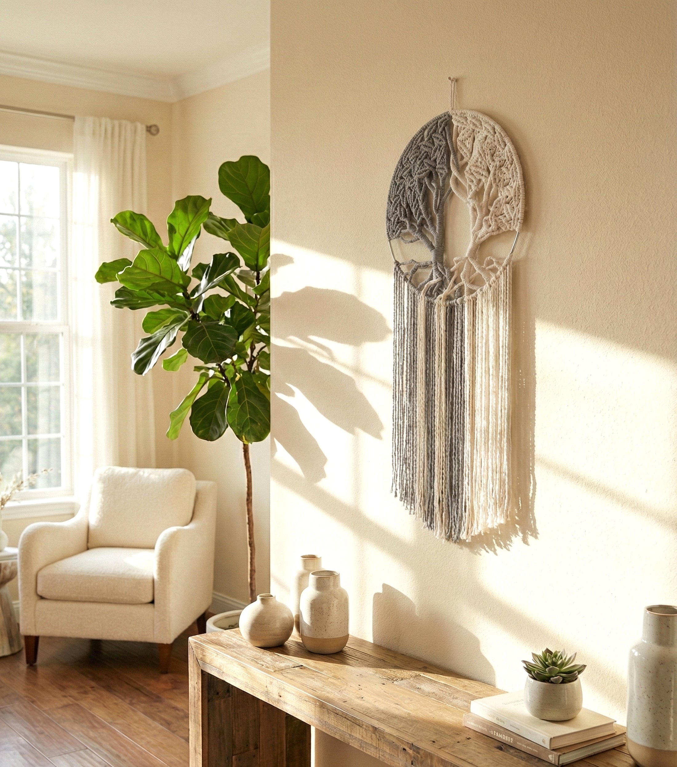 Macrame Tree of Life Wall Hanging for Boho Home Decor W17