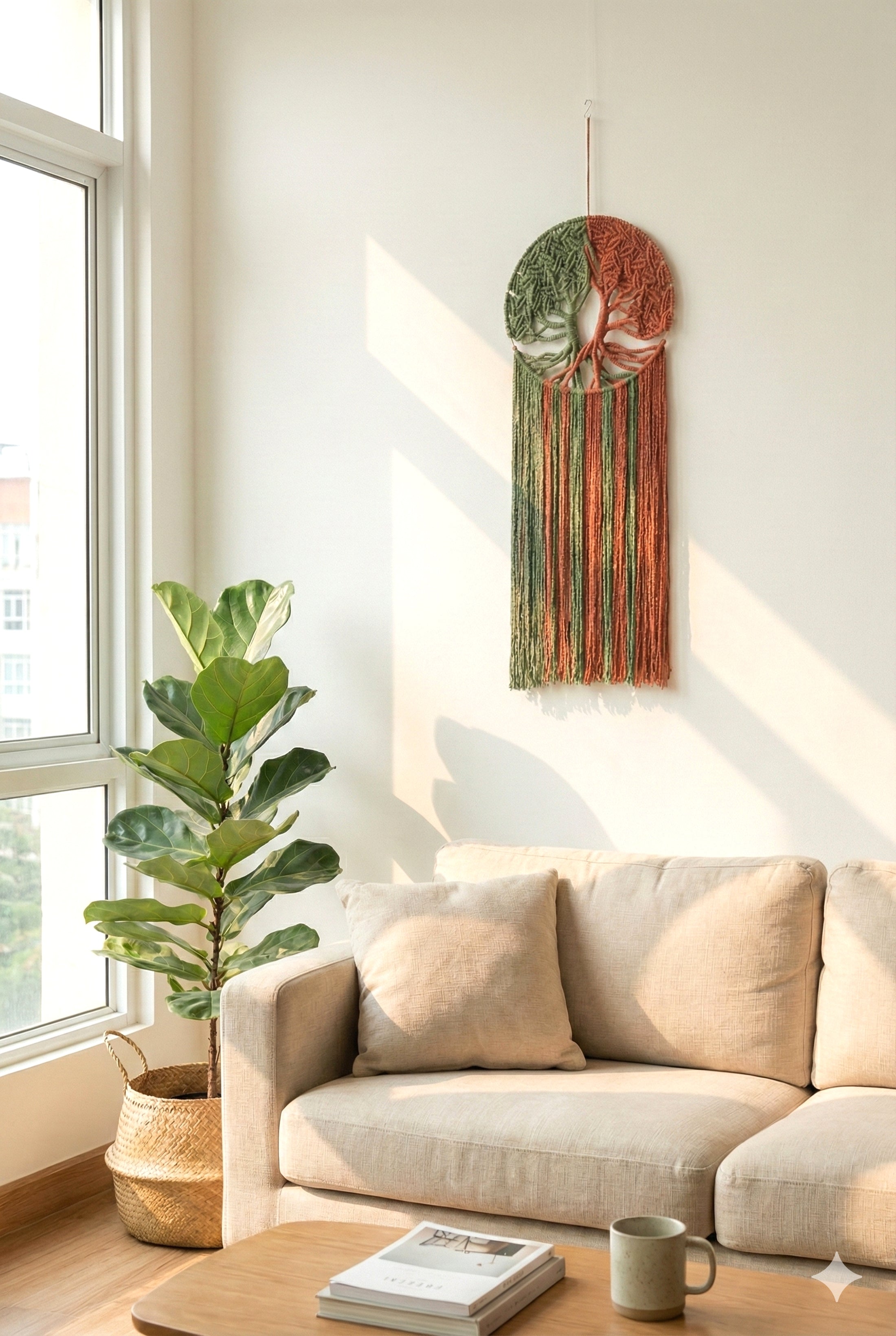 Macrame Tree of Life Wall Hanging for Boho Home Decor W17