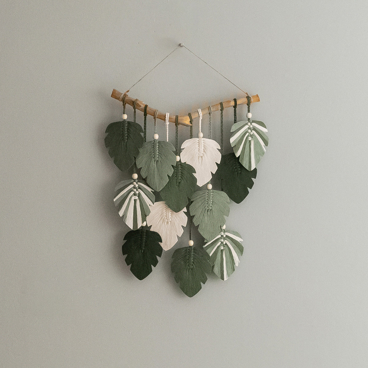 Macrame Monstera Leaves Wall Hanging - Farmhouse Wall Art L49