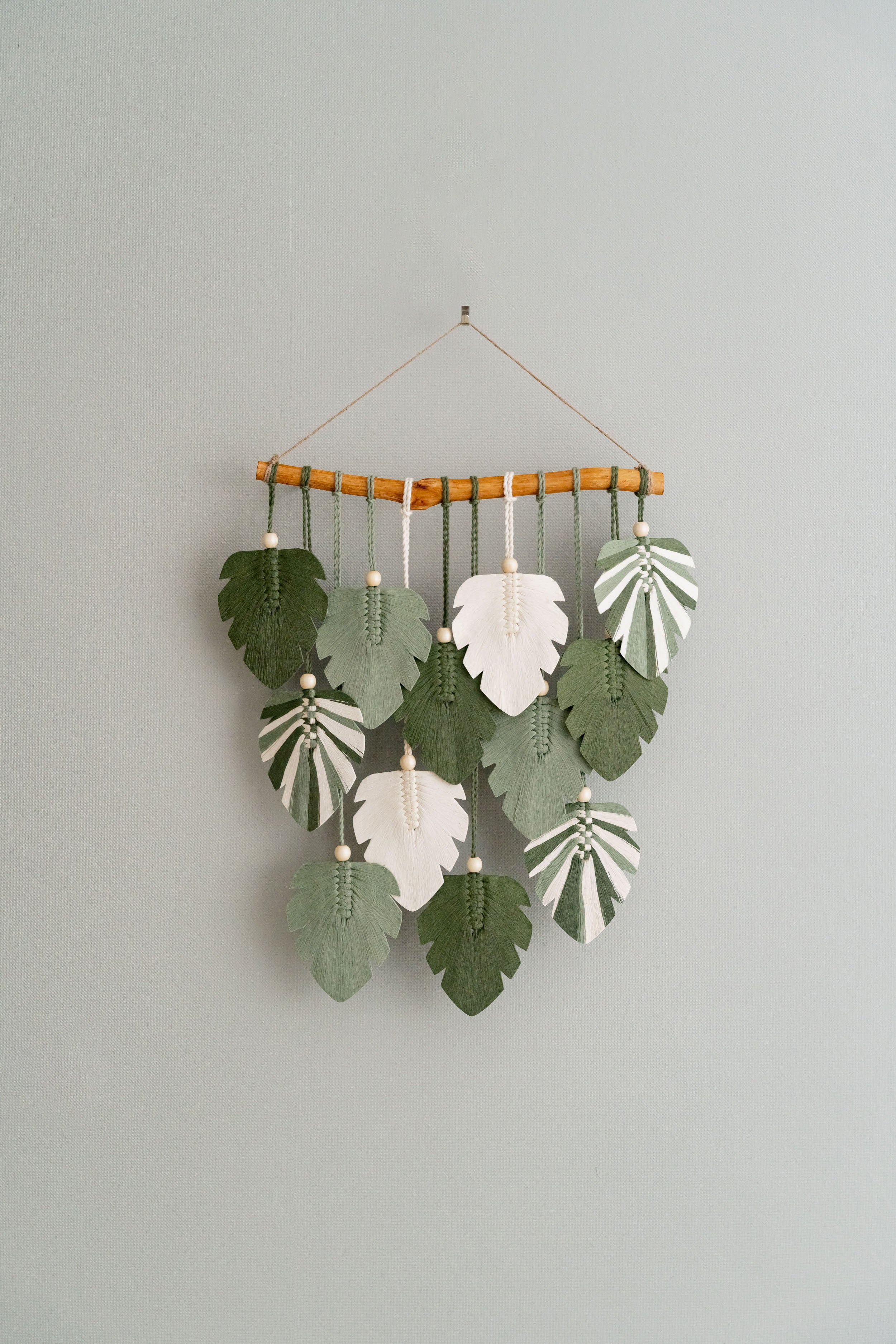 Macrame Monstera Leaves Wall Hanging - Farmhouse Wall Art L49