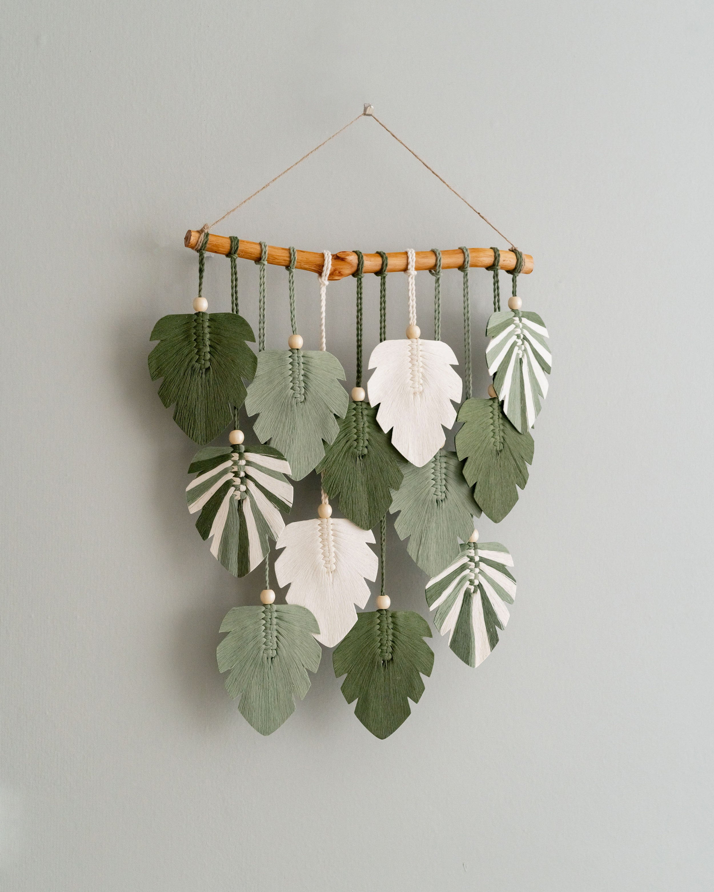 Macrame Monstera Leaves Wall Hanging - Farmhouse Wall Art L49