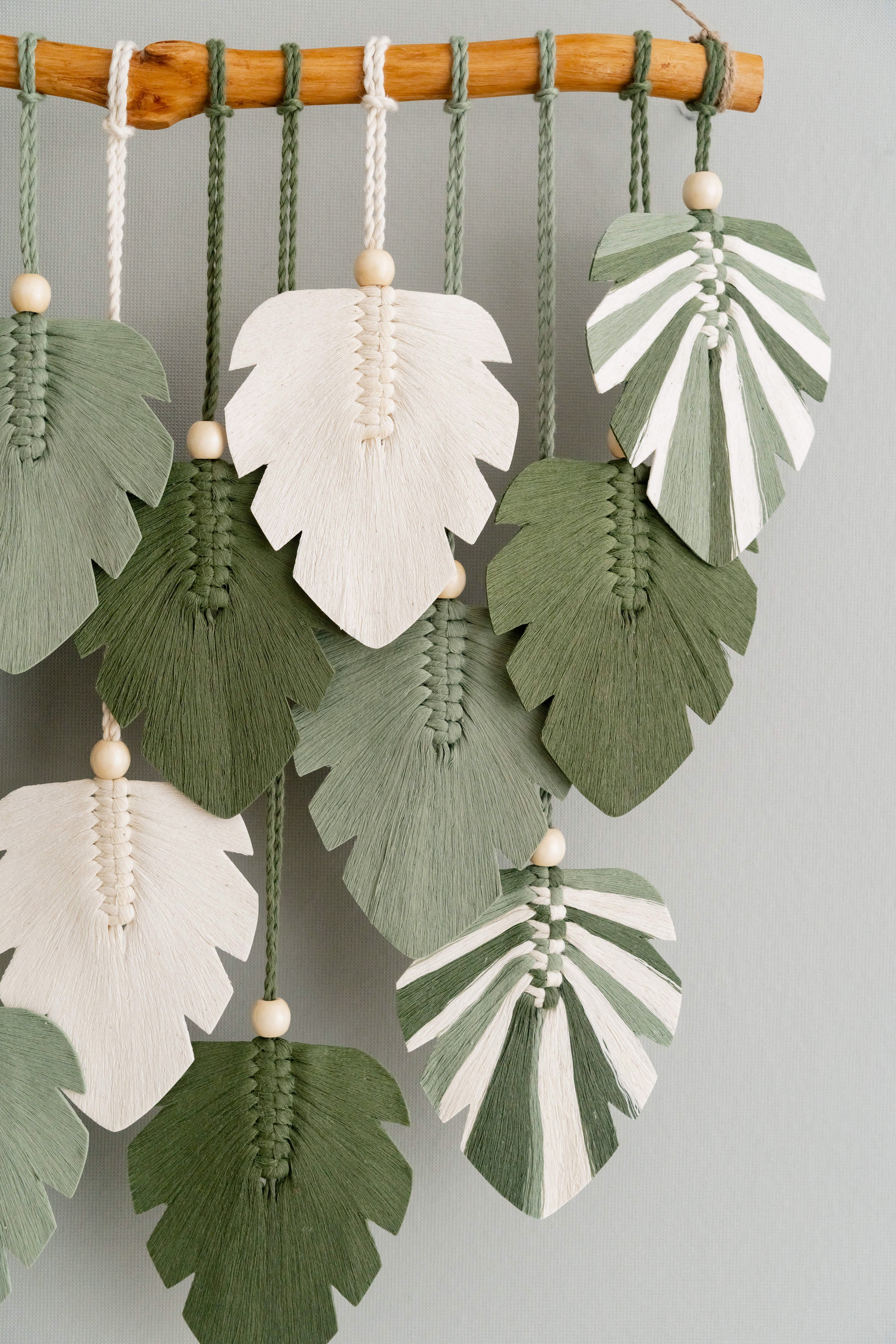 Macrame Monstera Leaf Wall Hanging for Boho Decor and Rustic Art L49