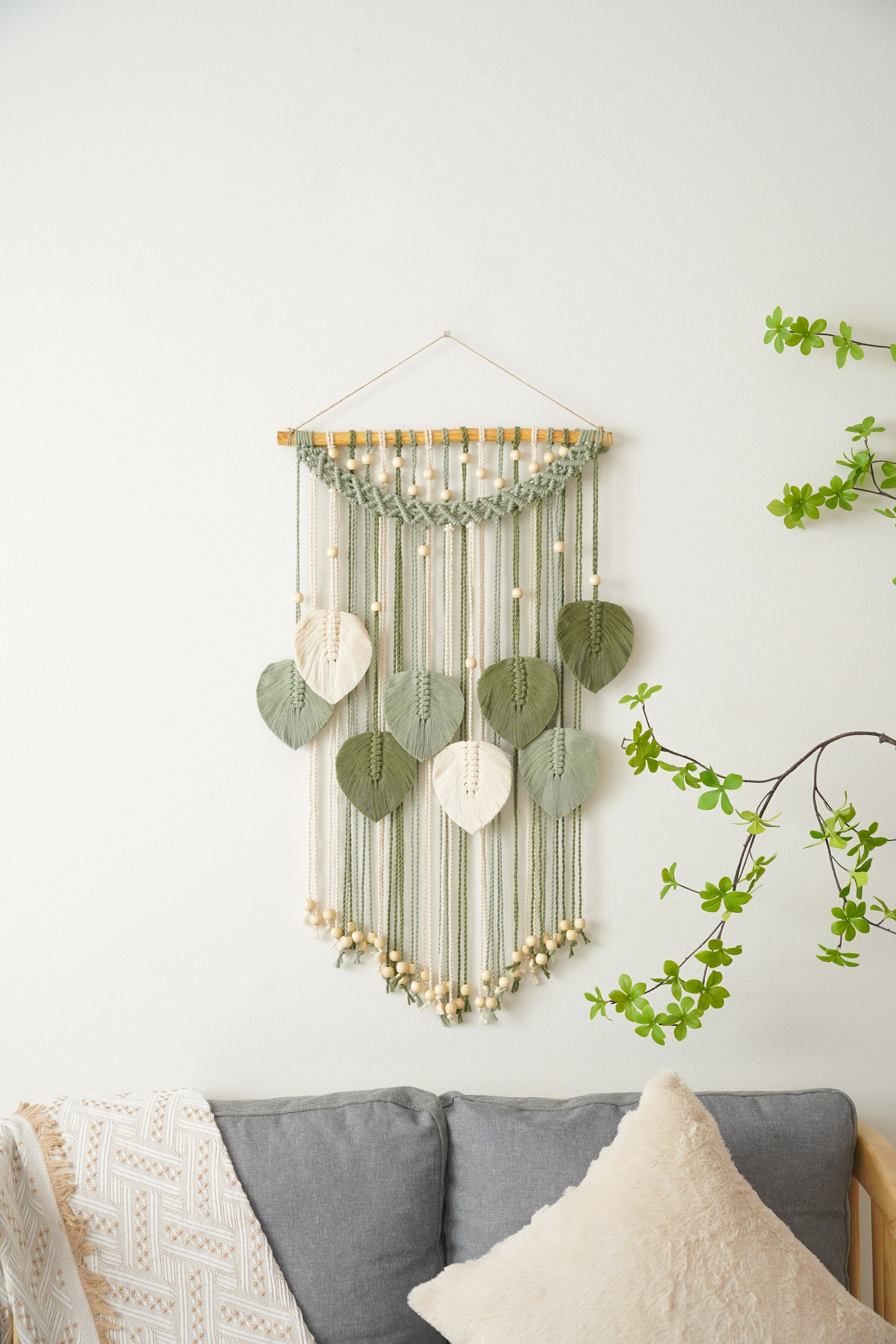Macrame Raindrop Leaves macrame for boho macrame wall decor L22