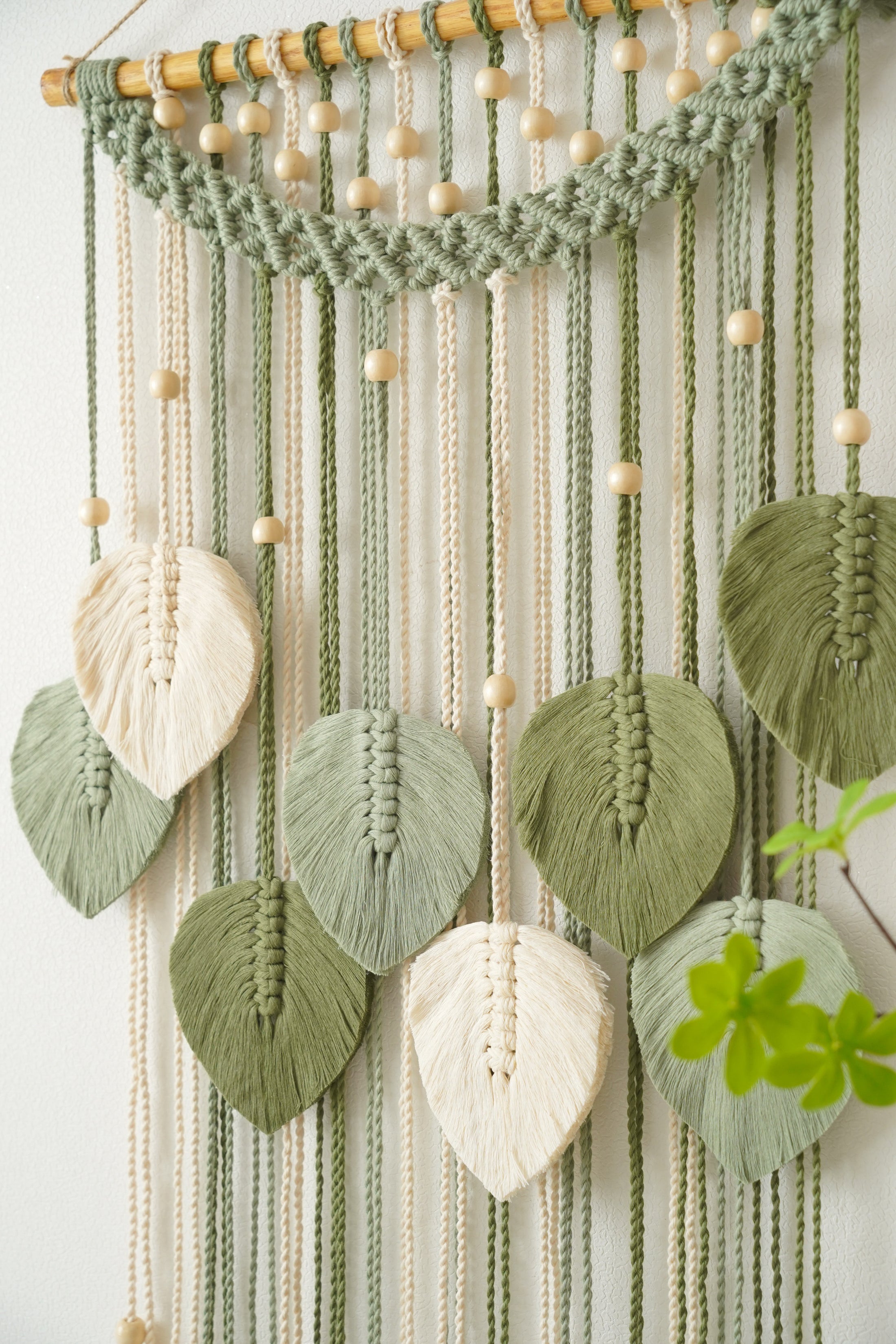 Macrame Leaf Wall Hanging for Boho Home Decoration