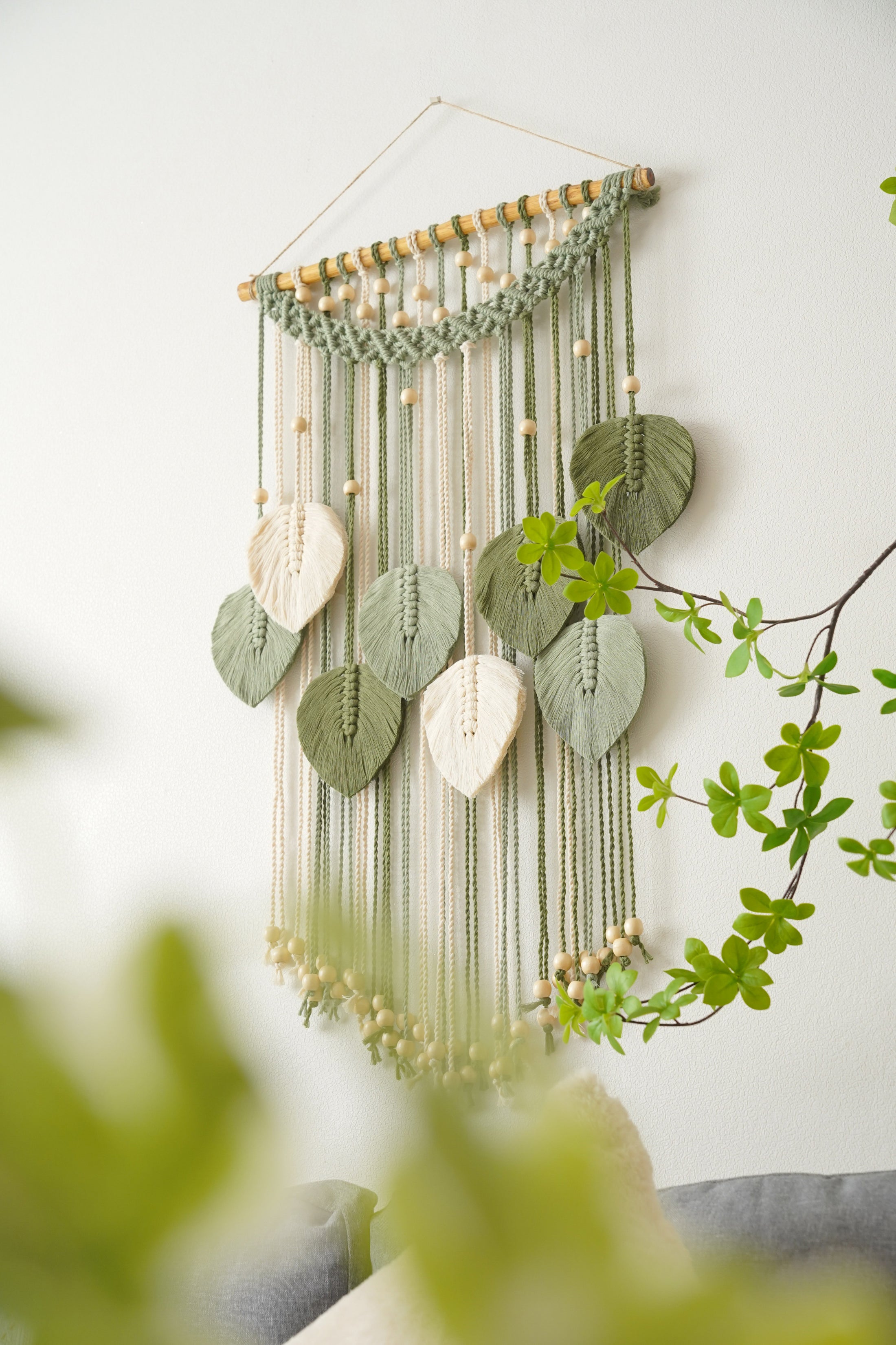 Monstera Leaf Wall Hanging for Rustic Boho Decor