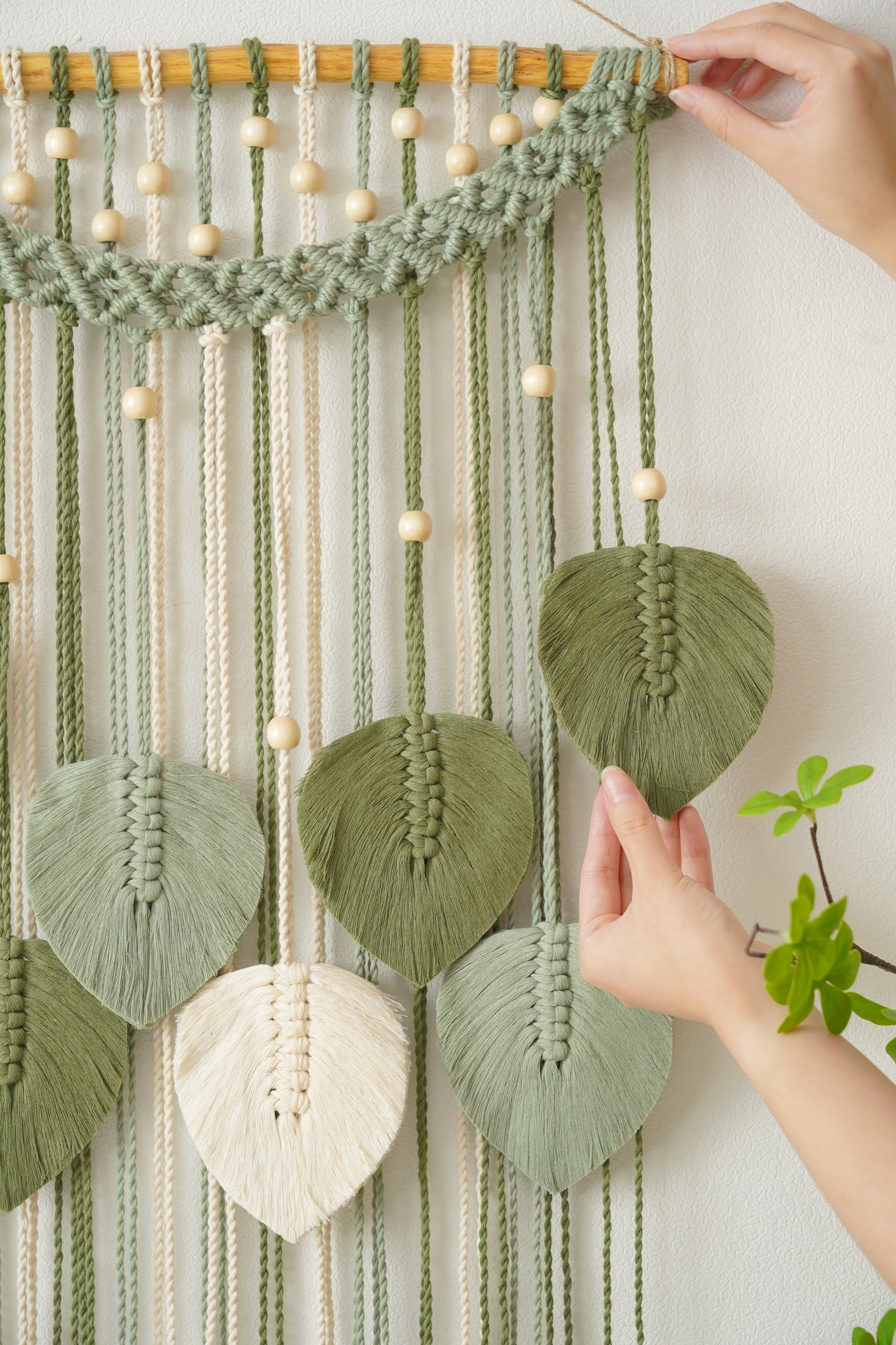 Macrame Leaf Wall Hanging for Boho Home Decoration